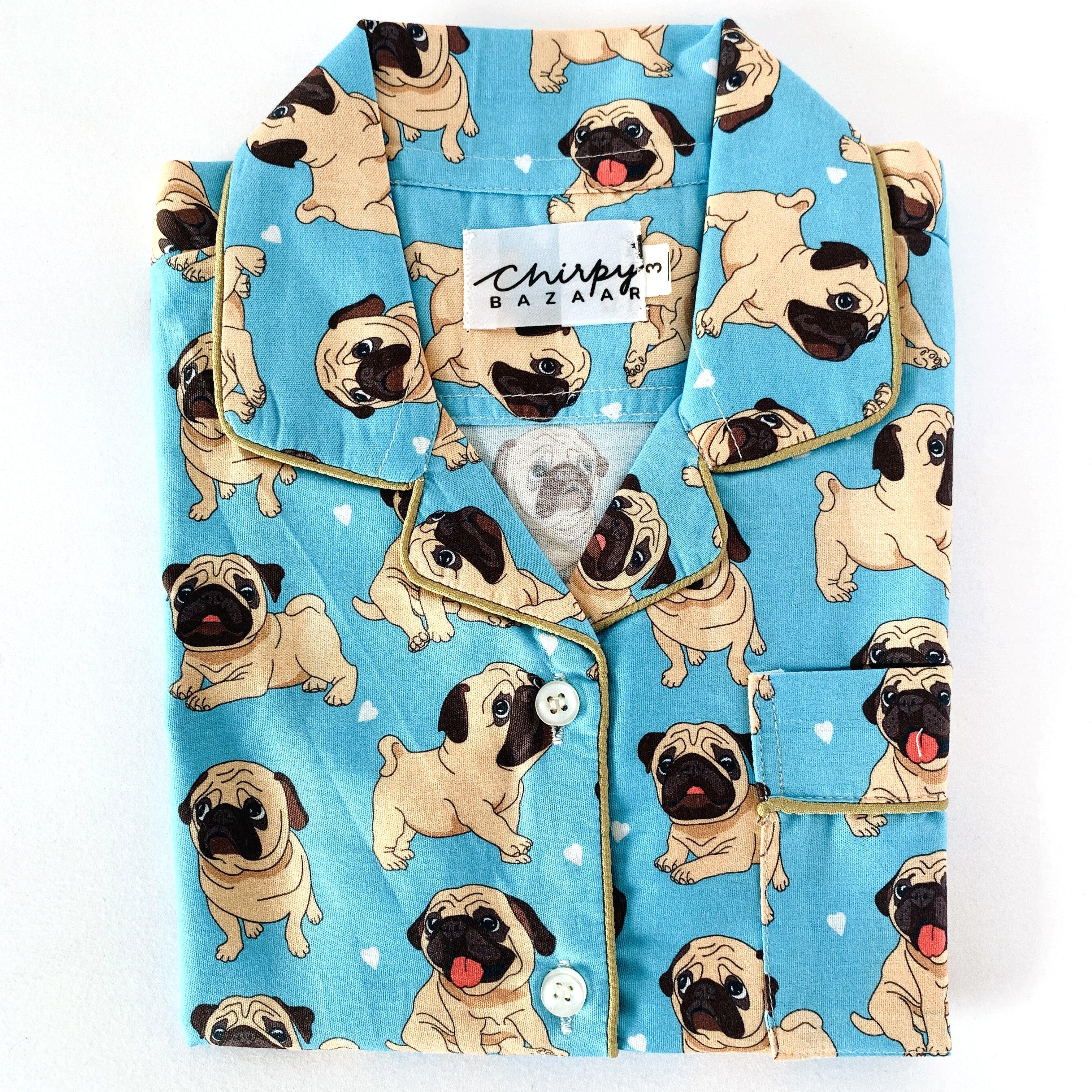 Funny Pugs Puppies Night Suit