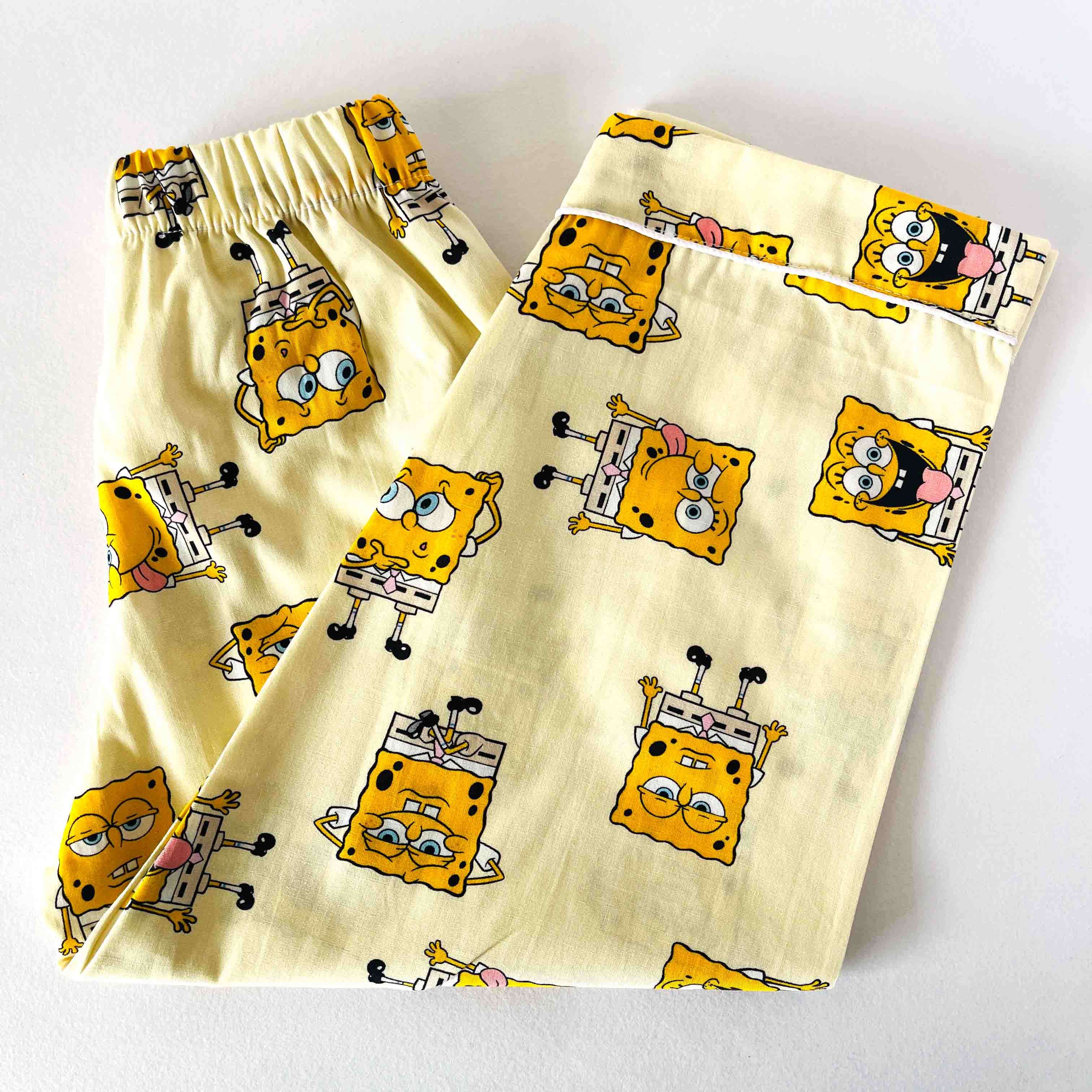 Pajama set with Funny Expressions Night Suit pattern on a white background