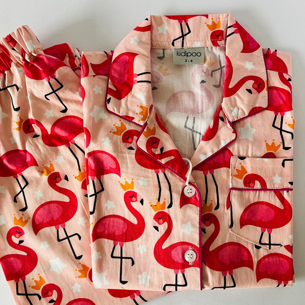 Green Flamingo Unisex Kids Nightwear