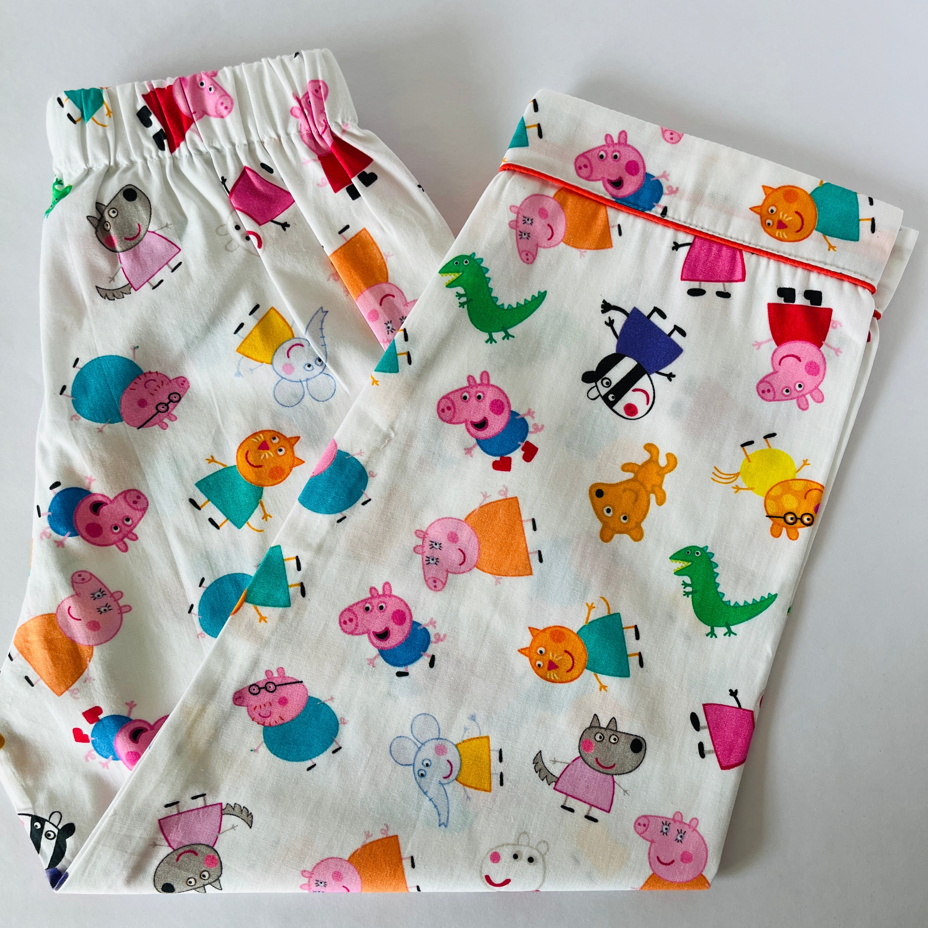 White Doodle Peppa Pig Night Suit