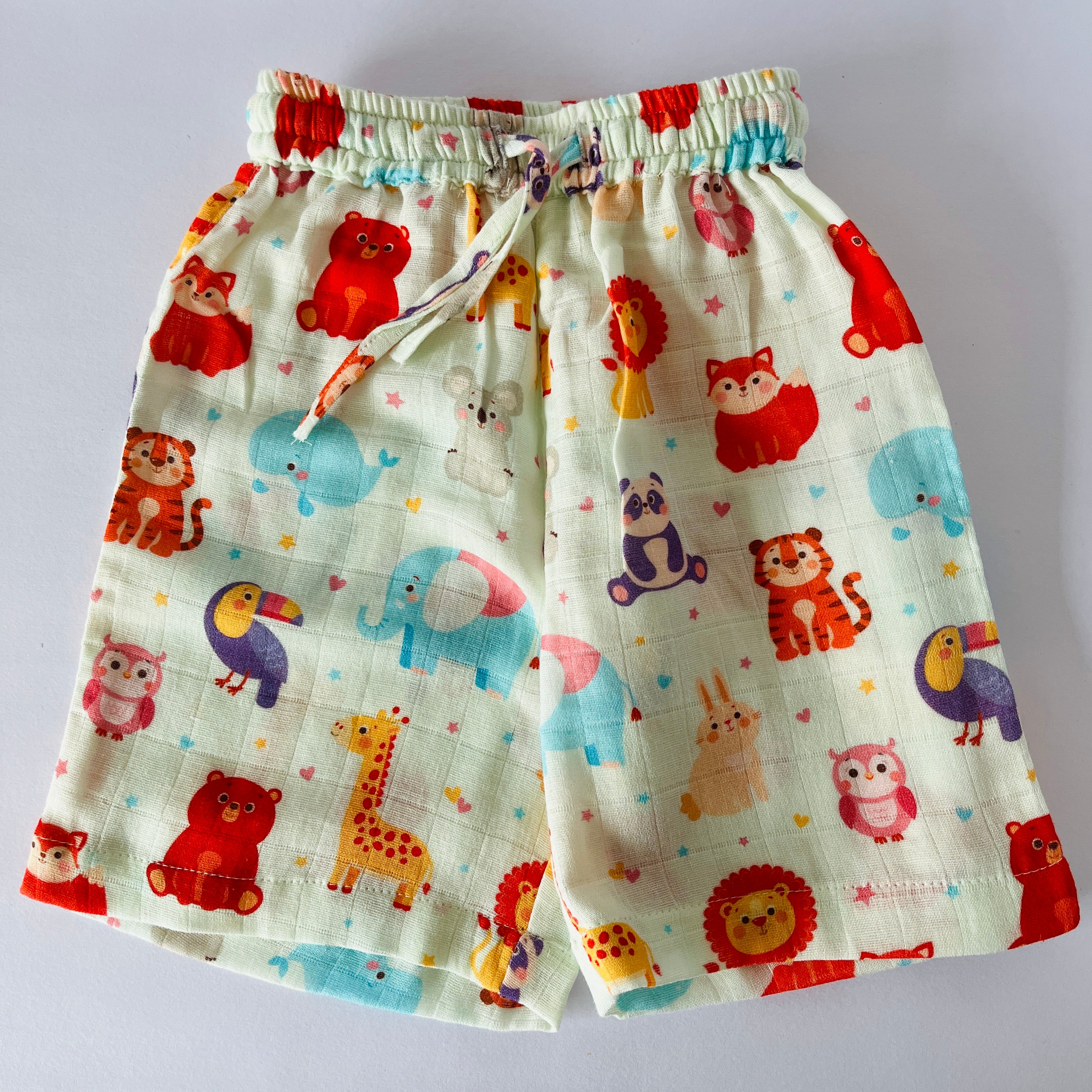 Cute Animals Muslin Coord Set