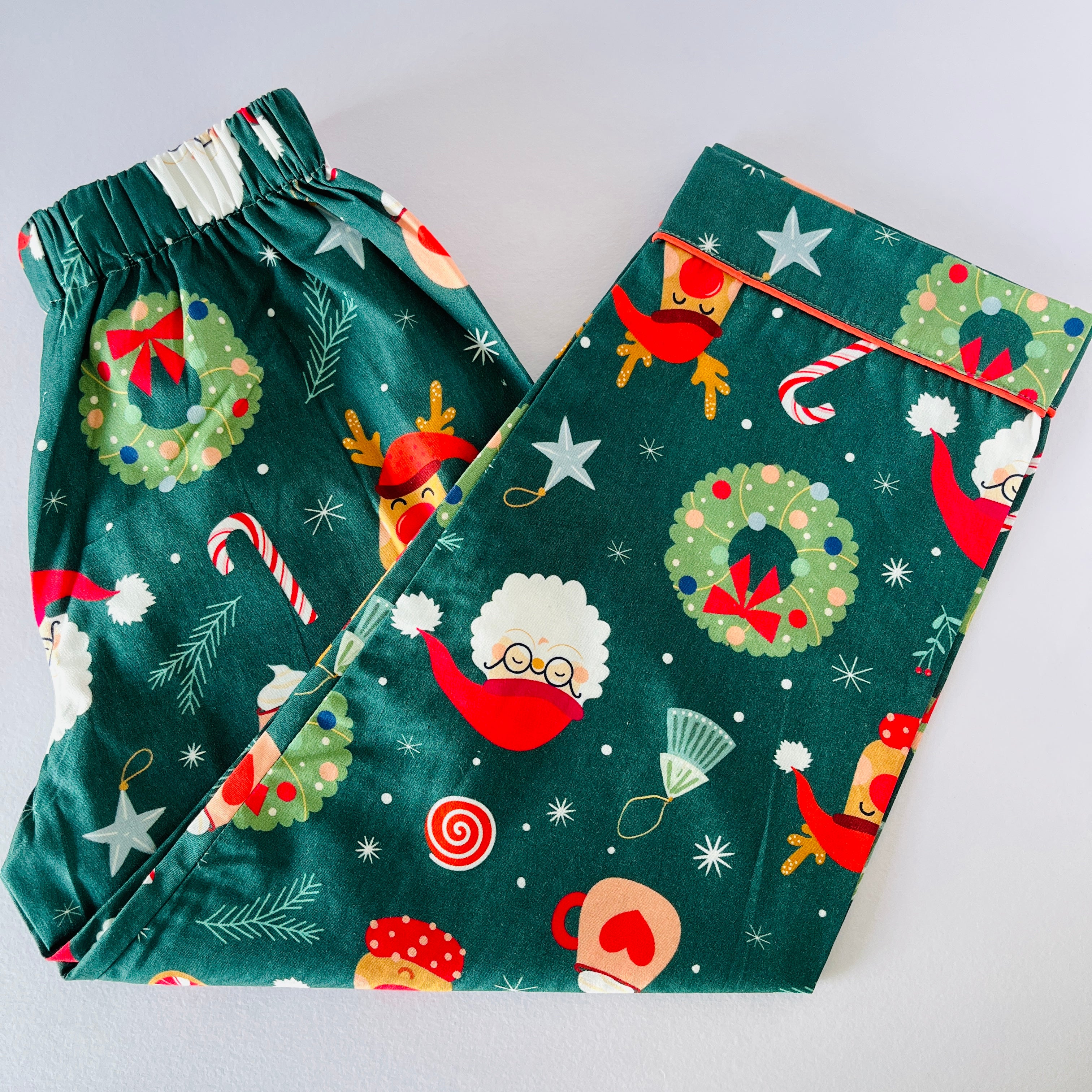 Green Studious Santa Night Suit