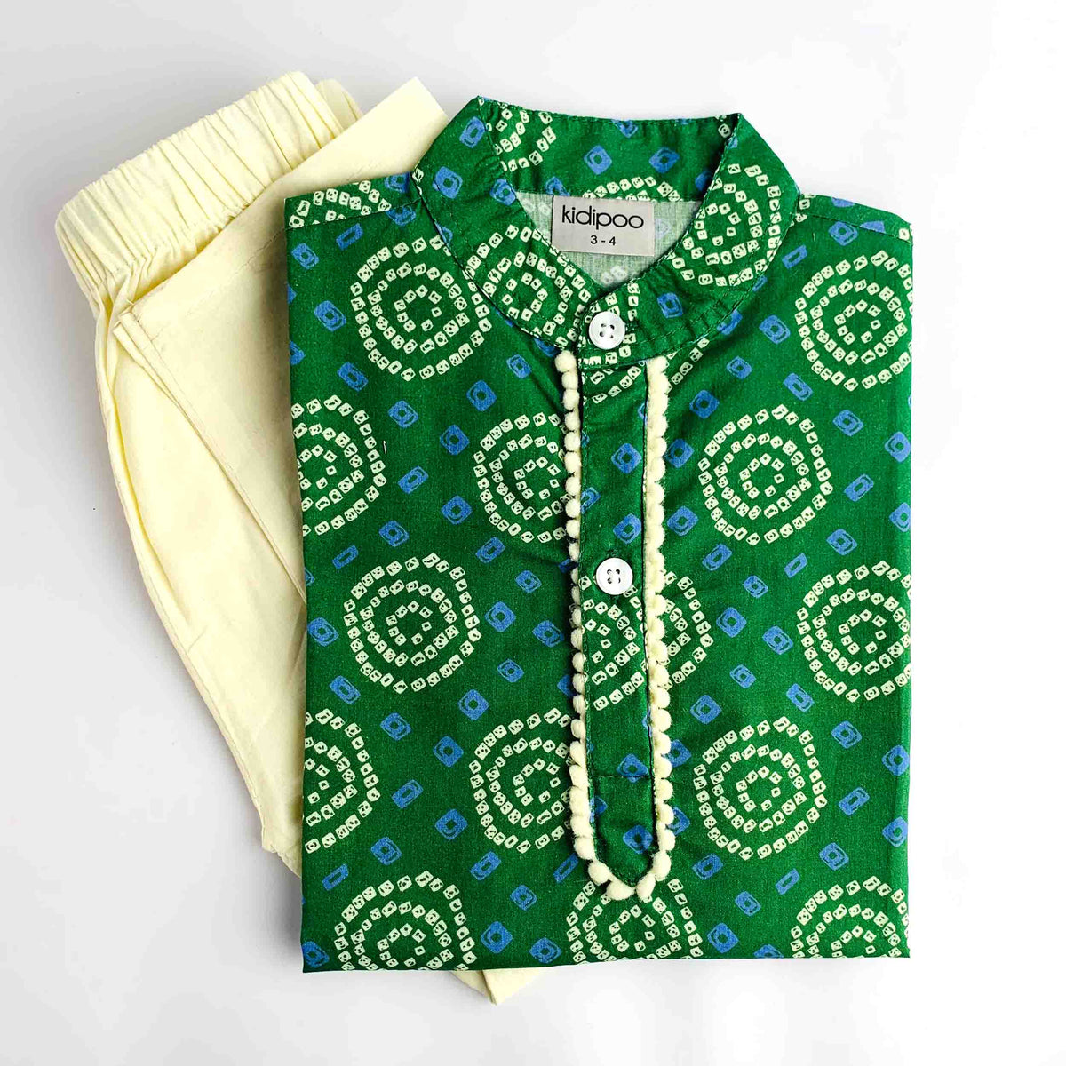 Green Bandhani Kurta Pajama