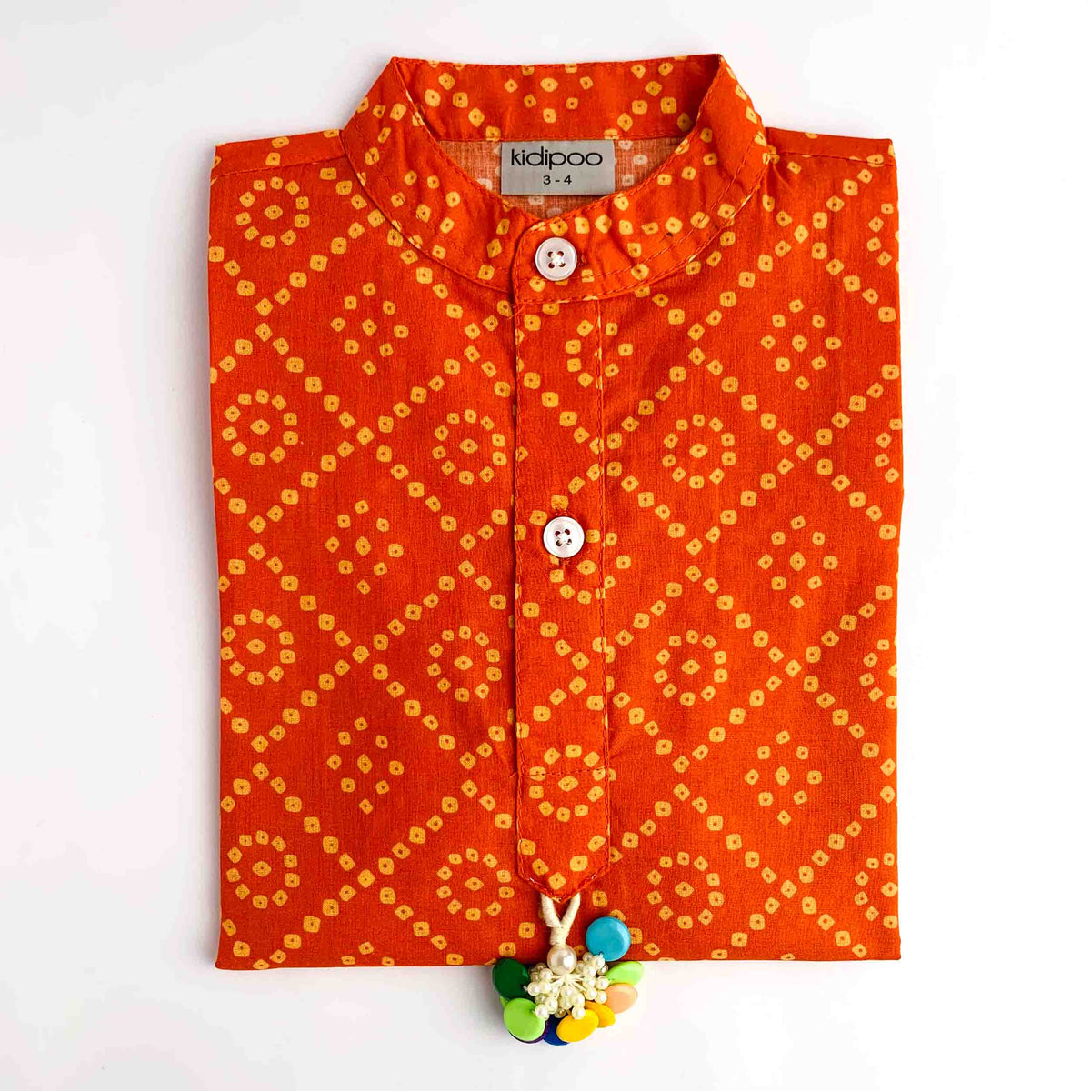 Orange Bandhani Kurta Pajama