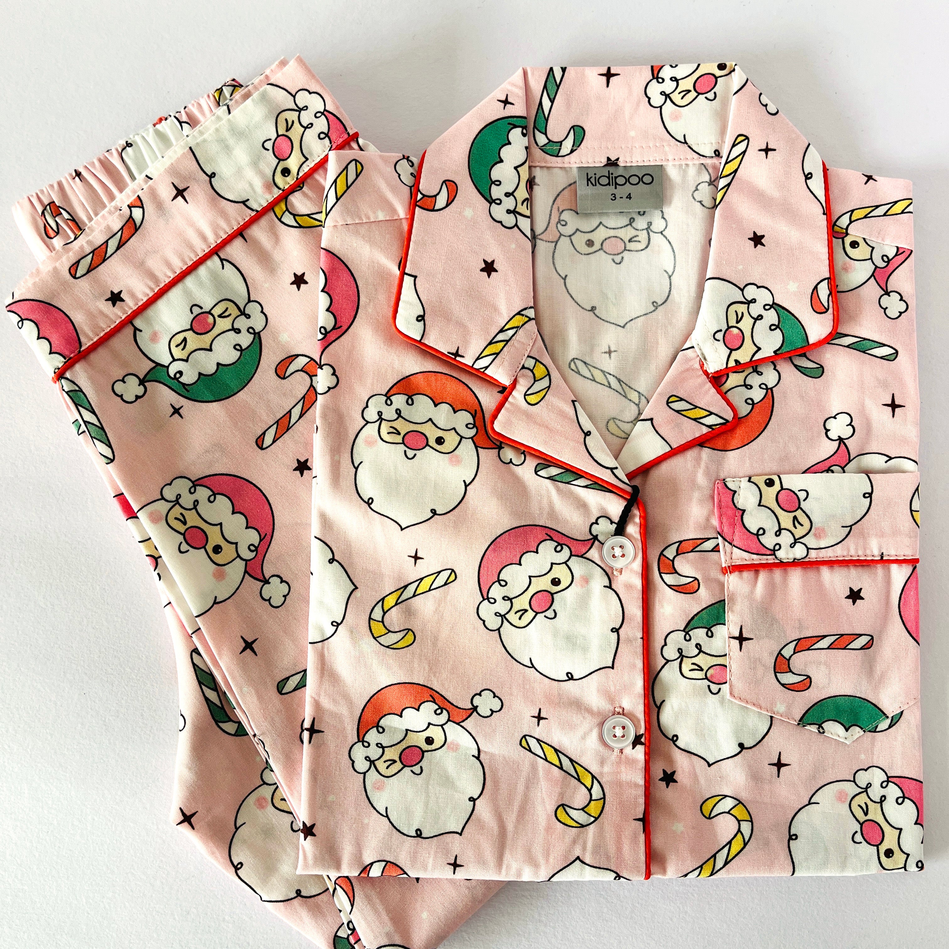 Pink Winking Santa Night Suit