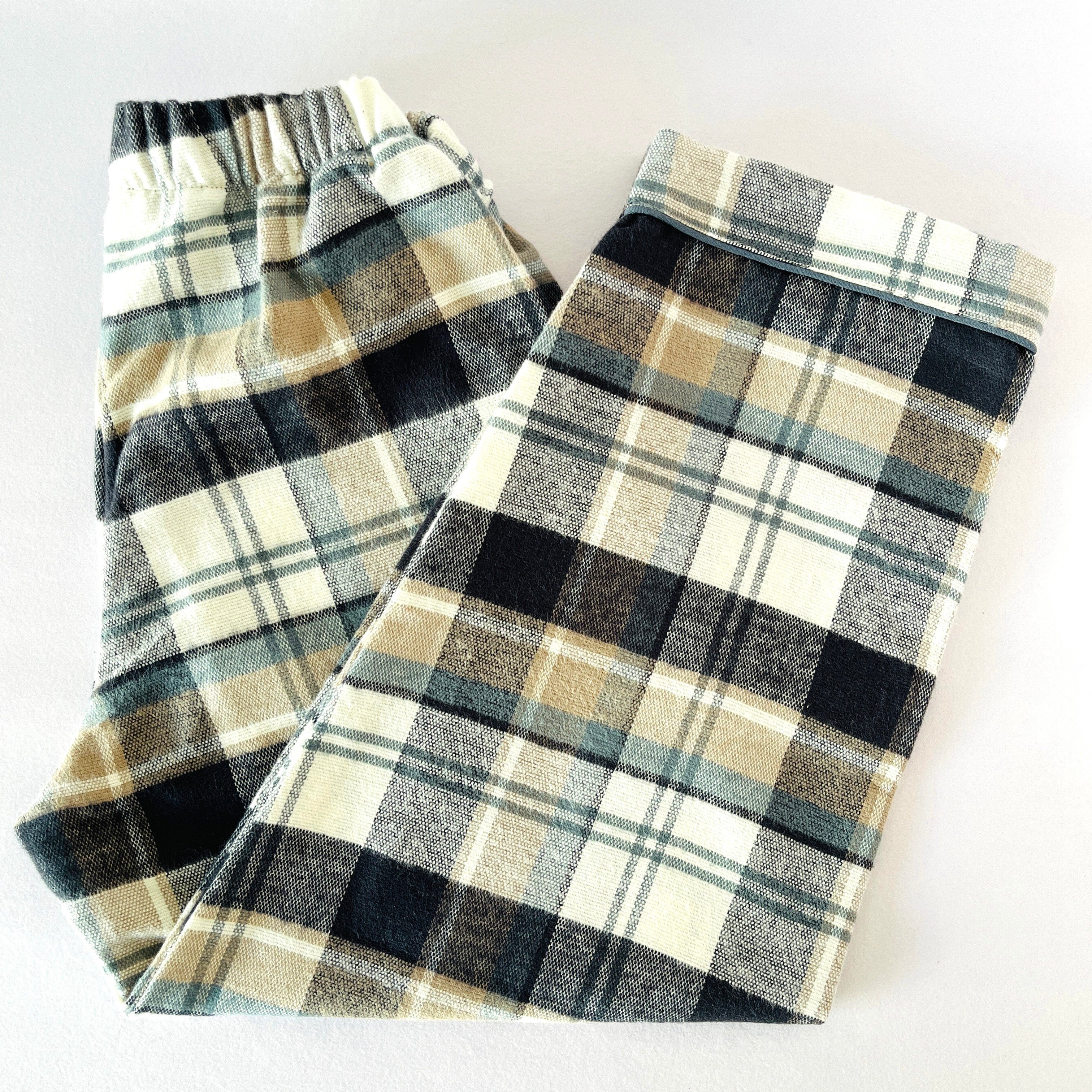 White Checks Flannel Night Suit