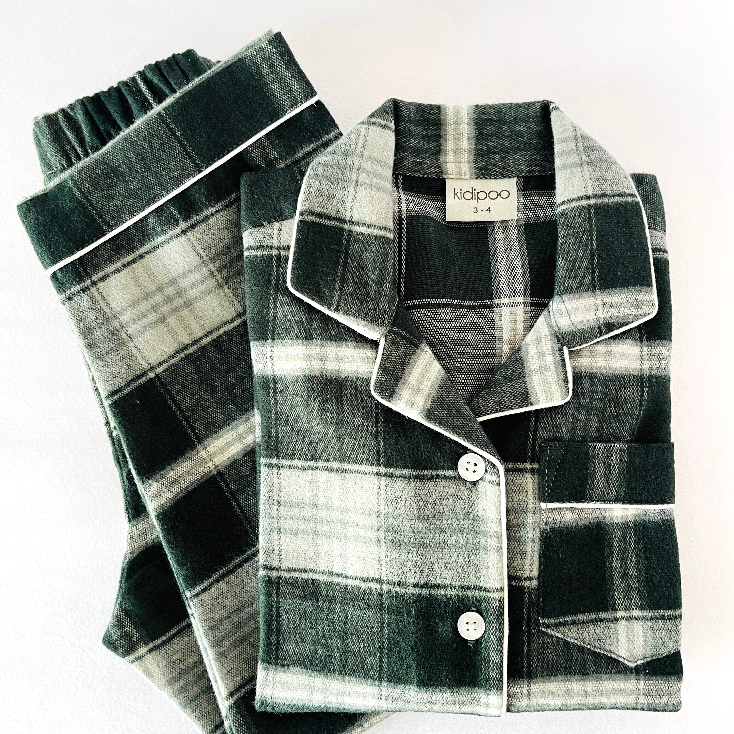 Emerald Checks Flannel Night Suit