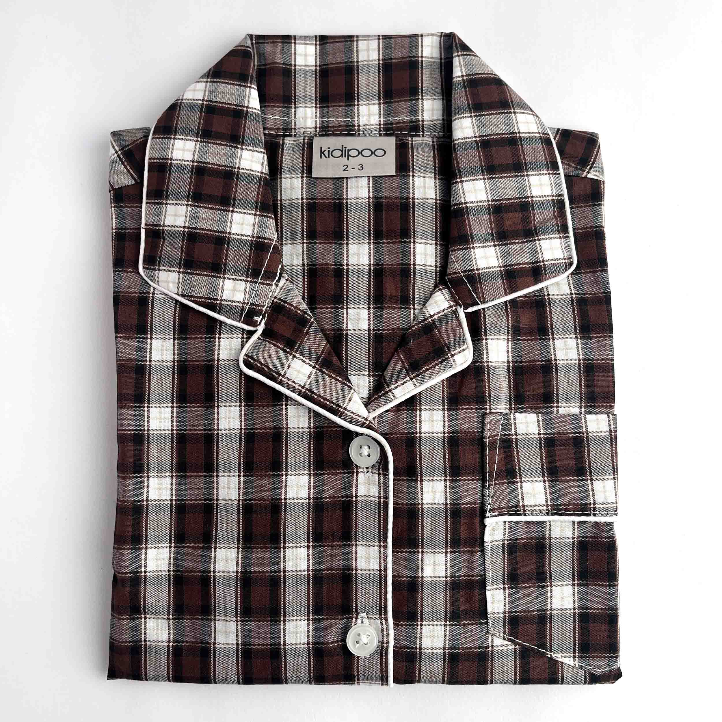 Infinity Brown Checks Night Suit