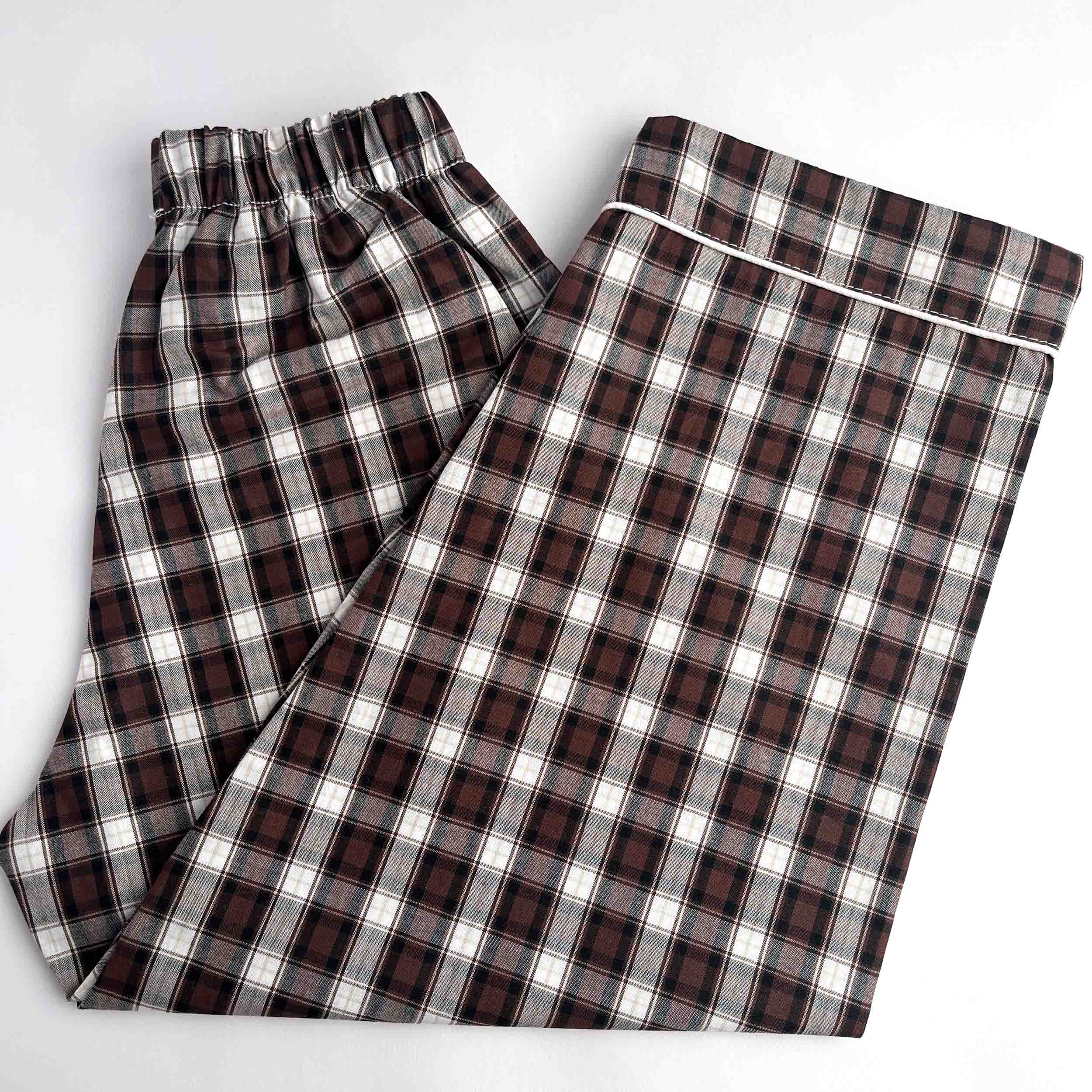 Infinity Brown Checks Night Suit