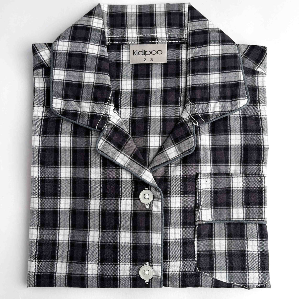 Infinity Black Checks Night Suit