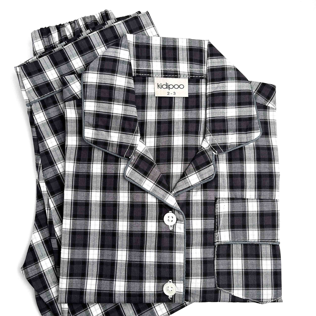 Infinity Black Checks Night Suit