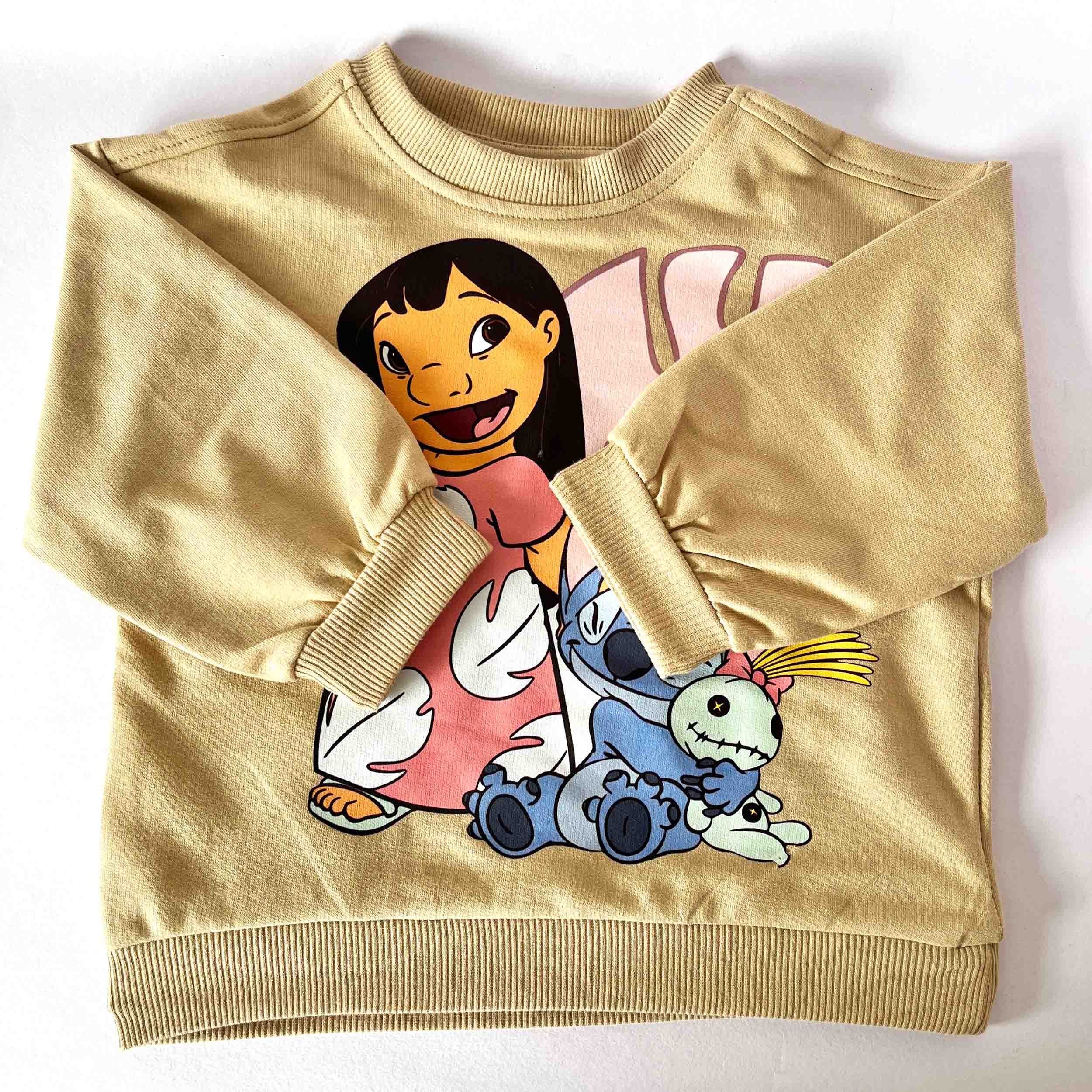 Kids Lilo and Stitch print cotton sweatshirt with round neck and long sleeve design