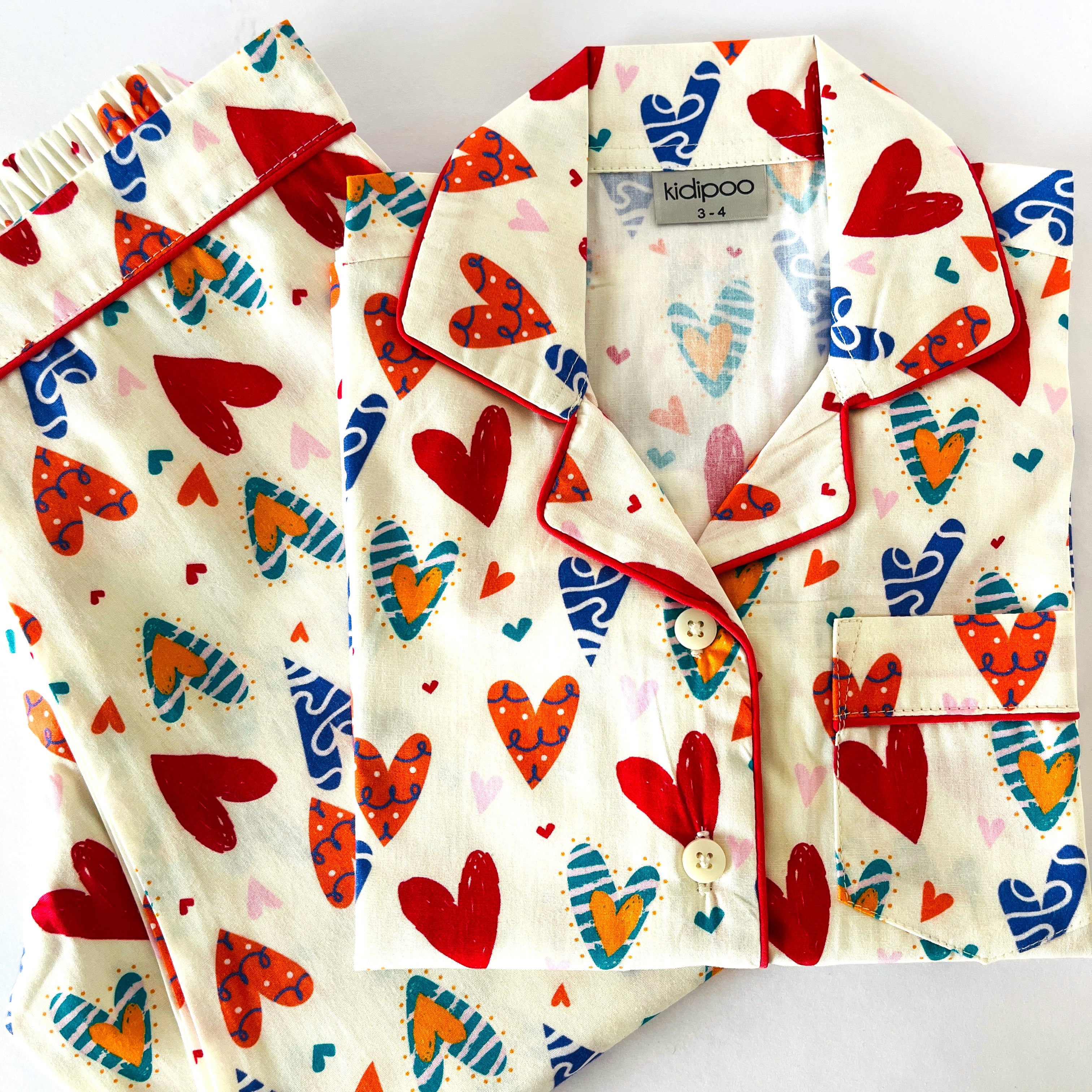 Colourful Hearts Night Suit