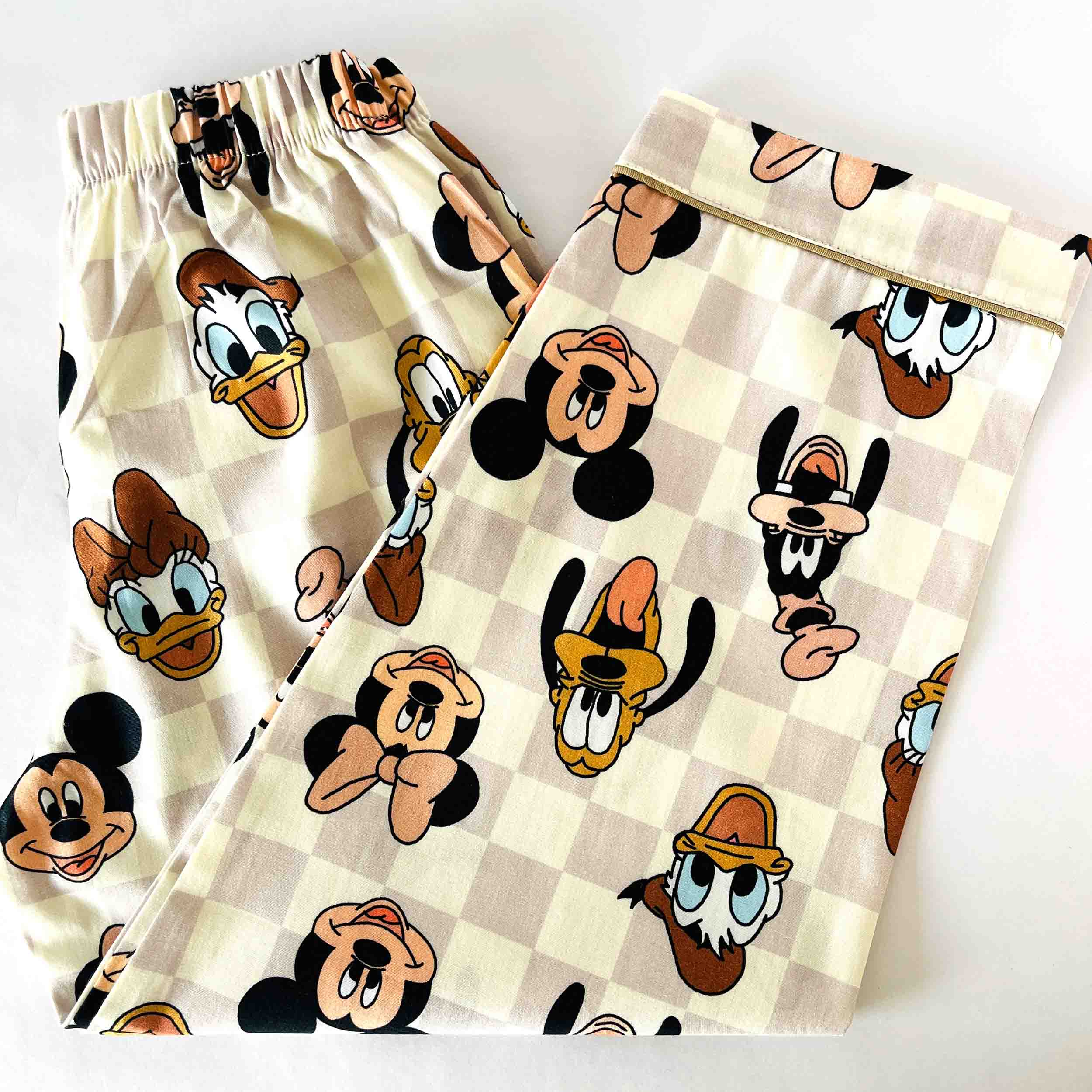 Kids Mickey and Friends printed cotton elastic waist pants breathable comfortable casual bottoms for boys and girls