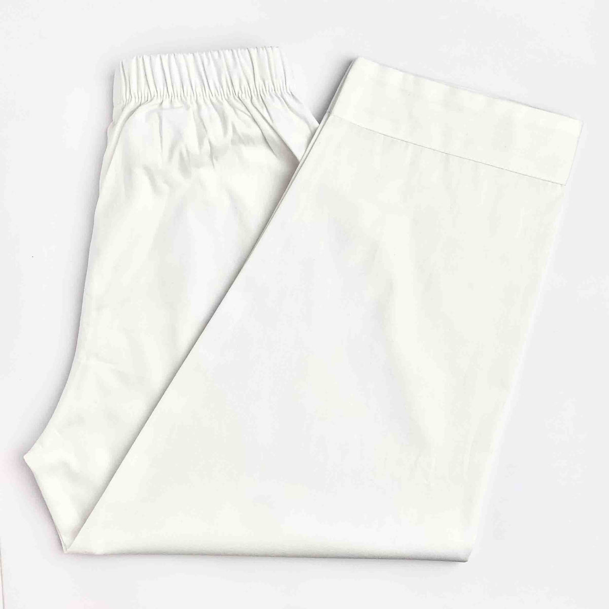 Boys White Cotton Pajama with Elastic Waist for Kids Ethnic Wear