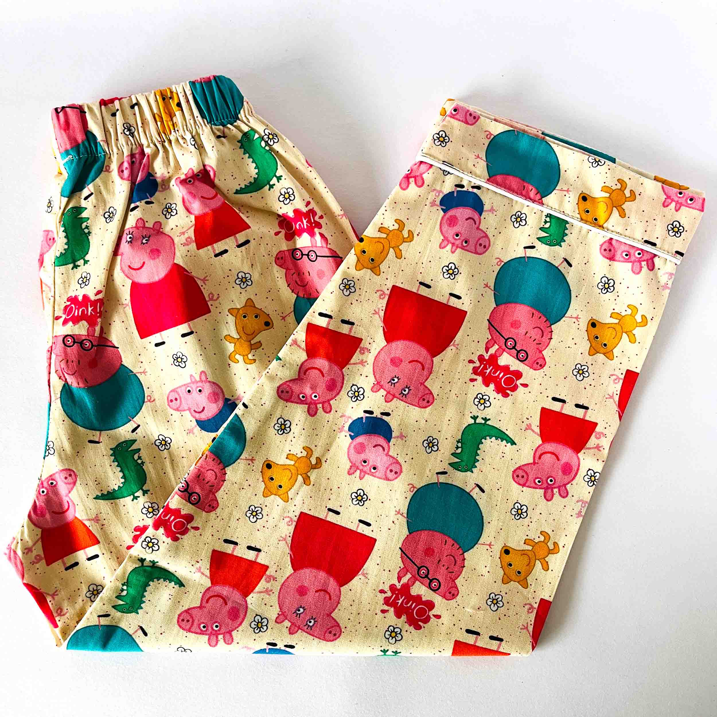 Kids Peppa pig cartoon print pajama elastic waist cotton nightwear bottom