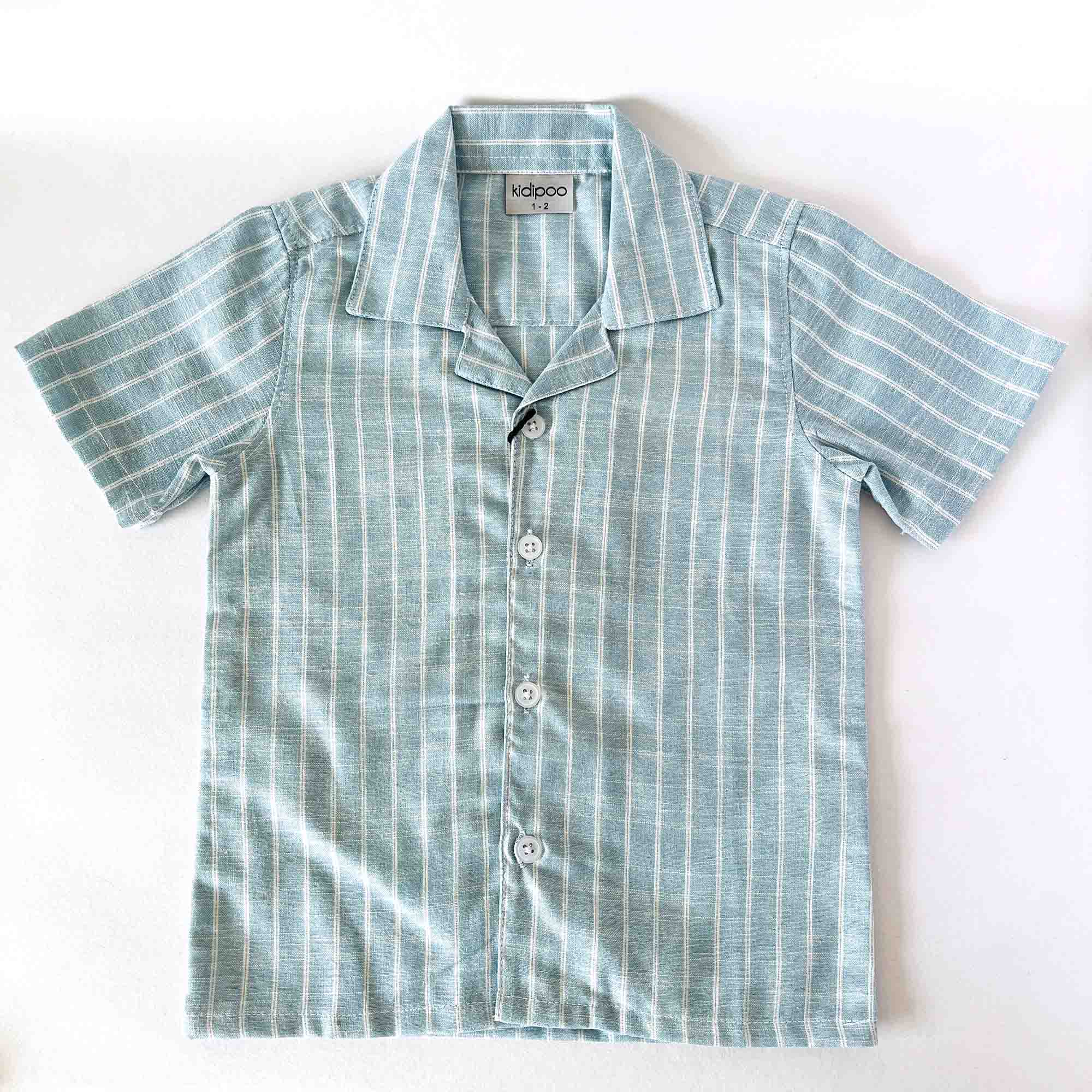 Striped shirt with collar on a white background
