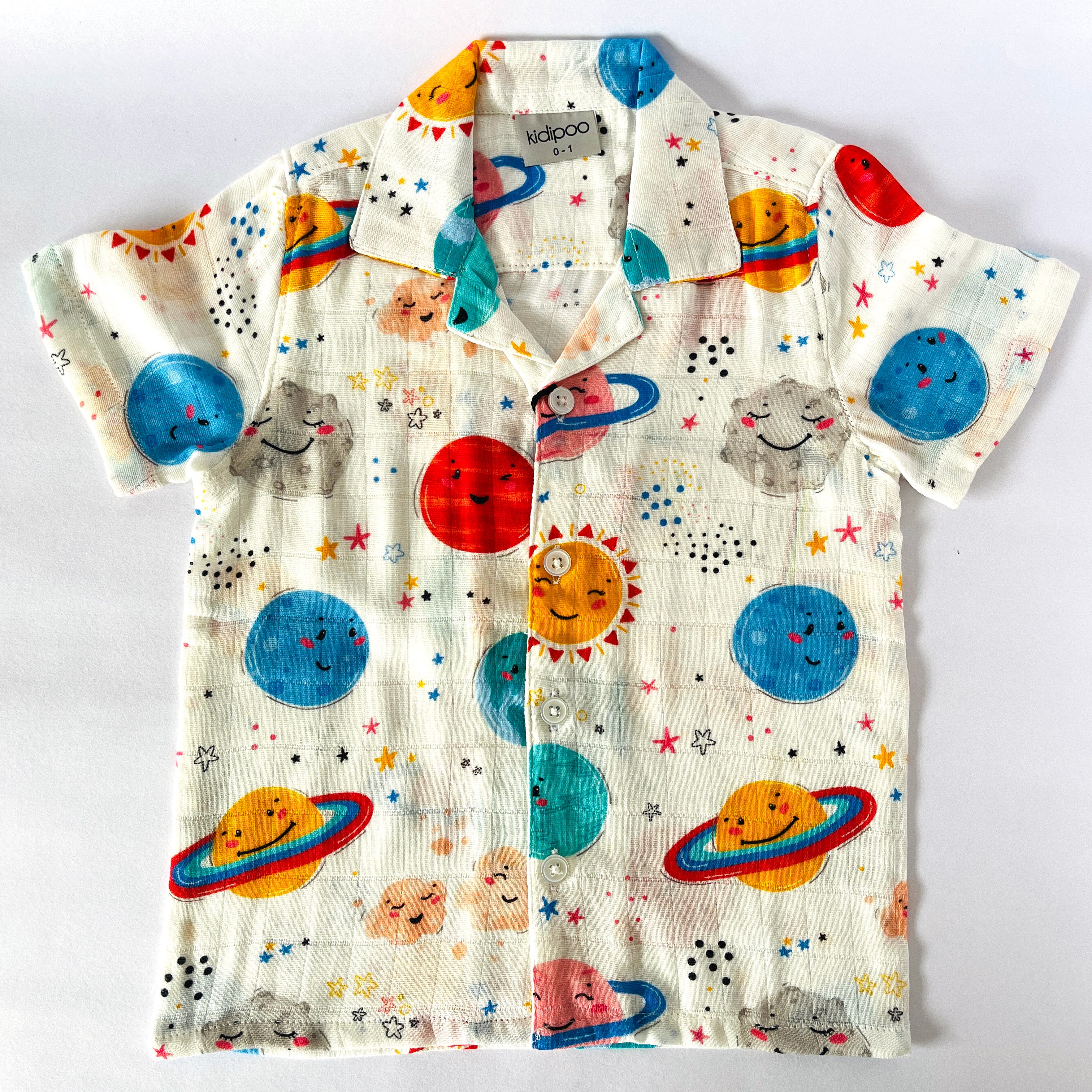 Cute Planets Muslin Coord Set