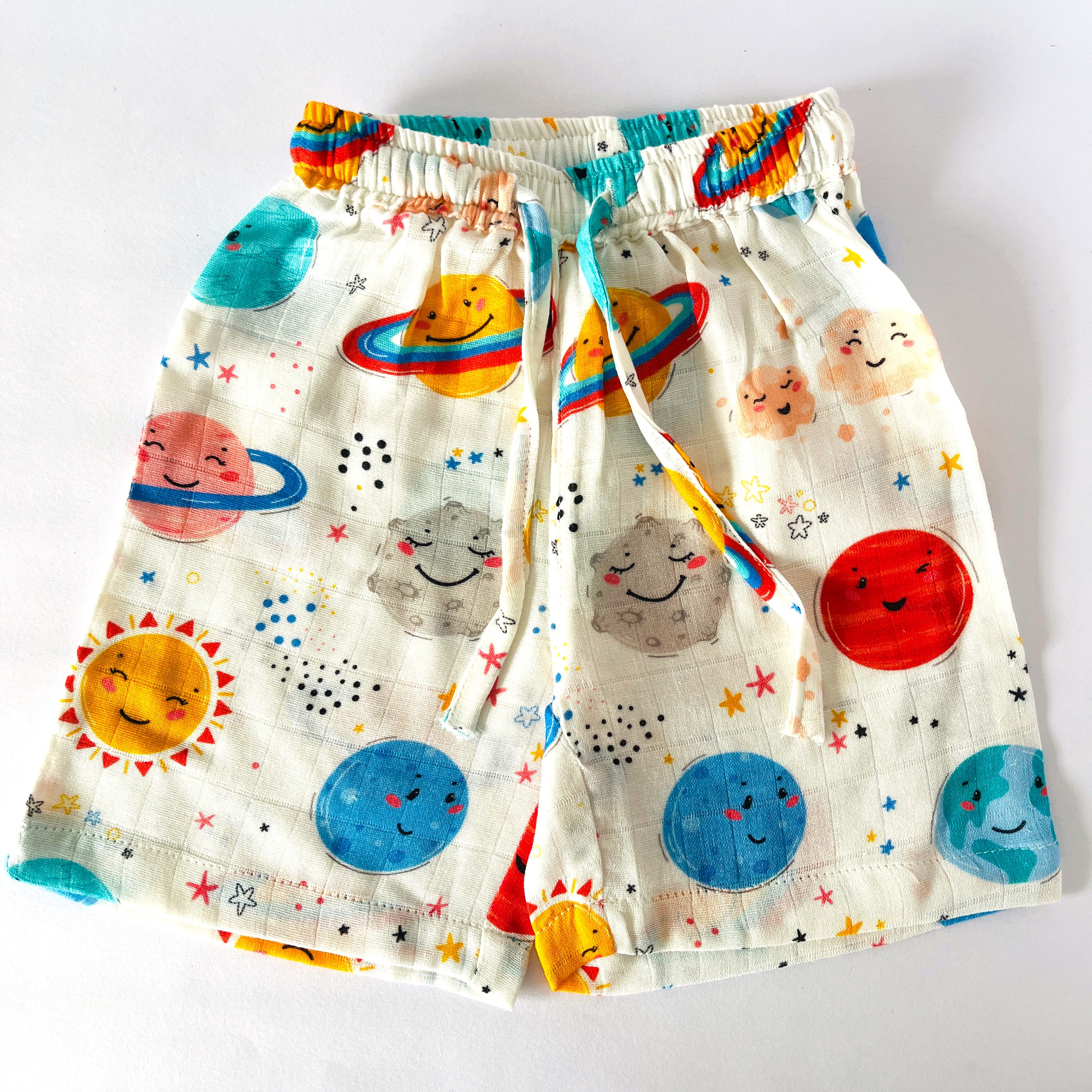 Cute Planets Muslin Coord Set