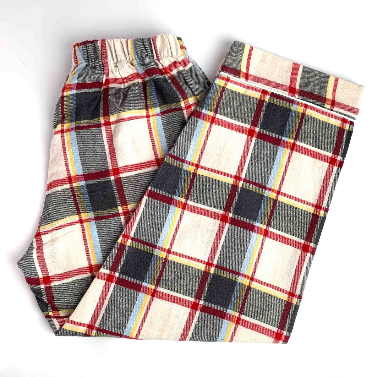 Kids Winter Berry Checks Flannel Pajama with Elastic Waist