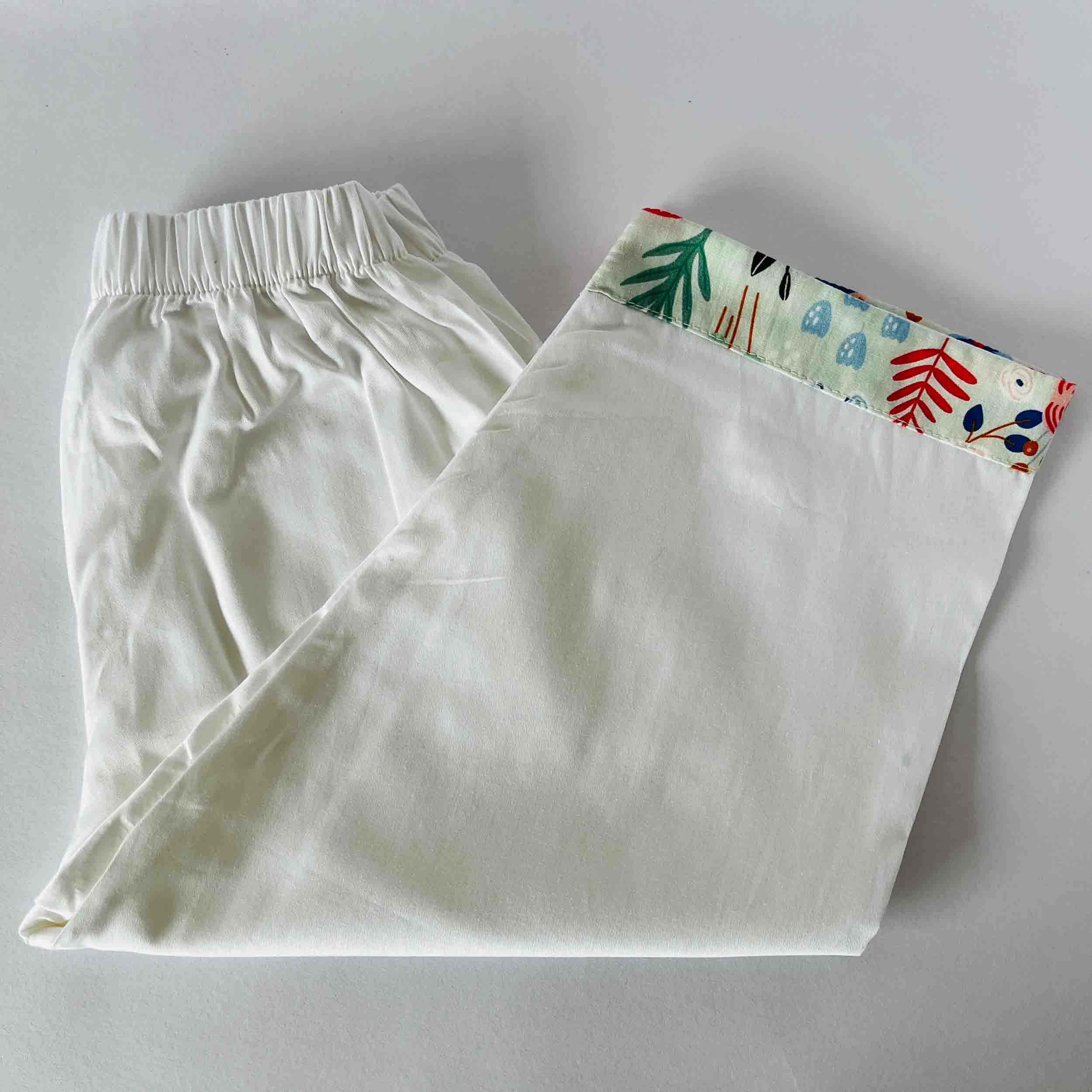 Kids white cotton pajama pants with elastic waist soft breathable comfortable bottom for boys and girls ethnic wear