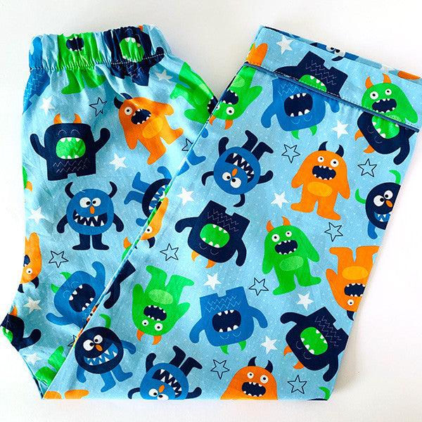 Kidipoo kids monsters print cotton pajama elastic waist comfortable sleepwear bottom