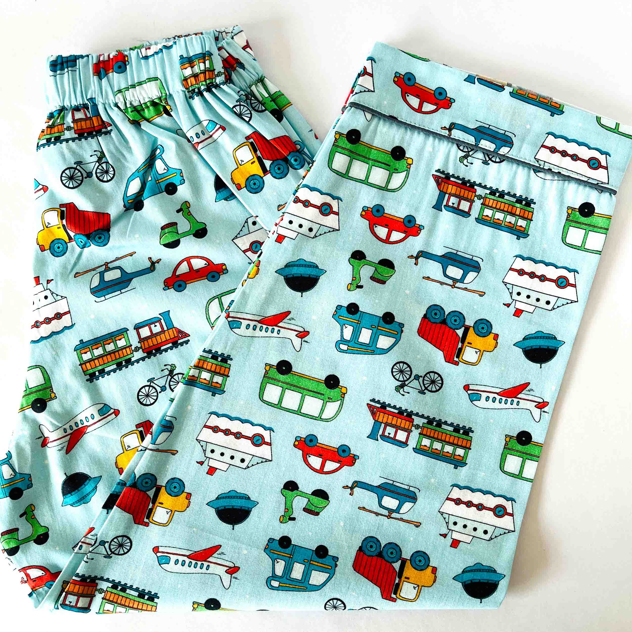 Kidipoo kids transport vehicles print cotton pajama elastic waist comfortable kids sleepwear bottom