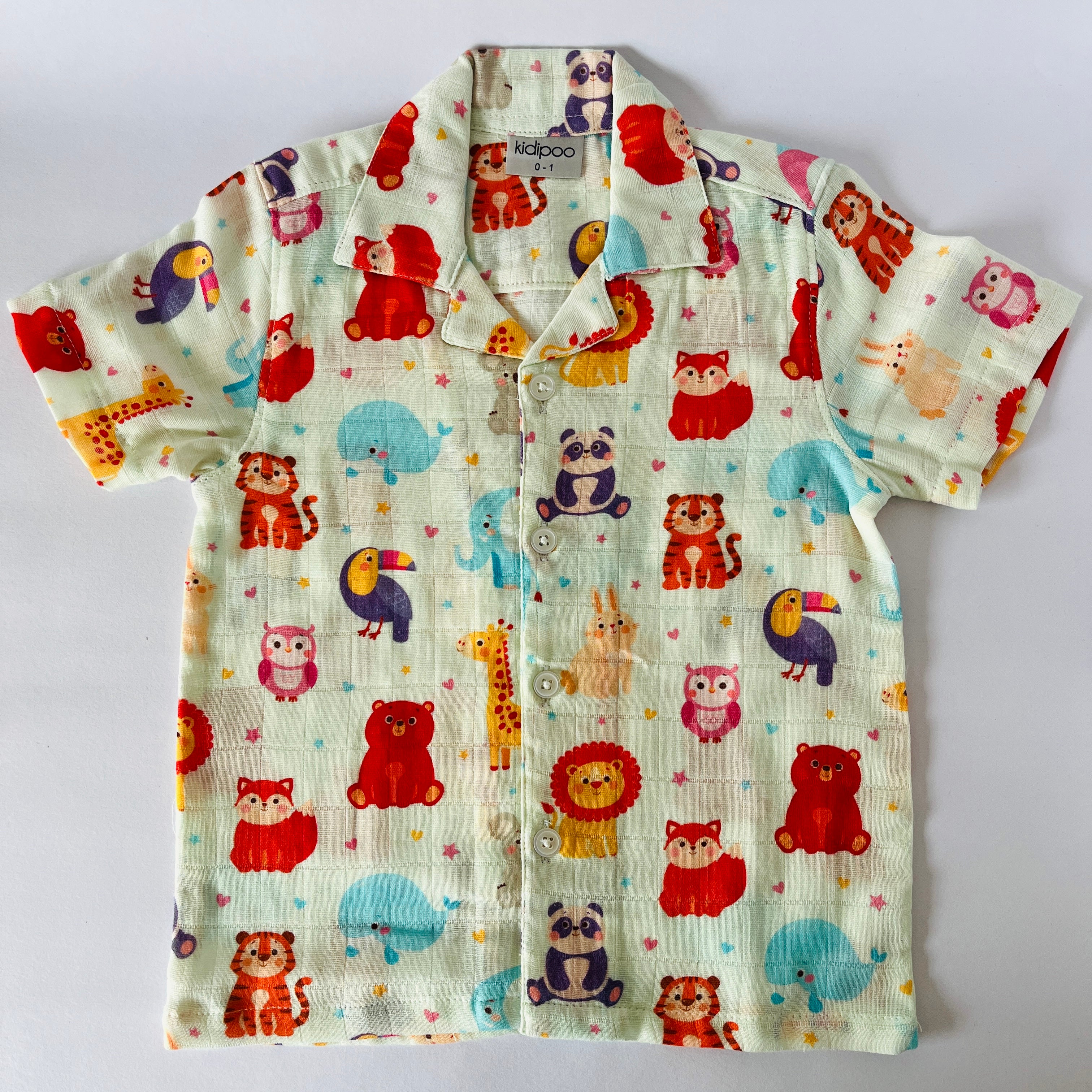 Cute Animals Muslin Coord Set