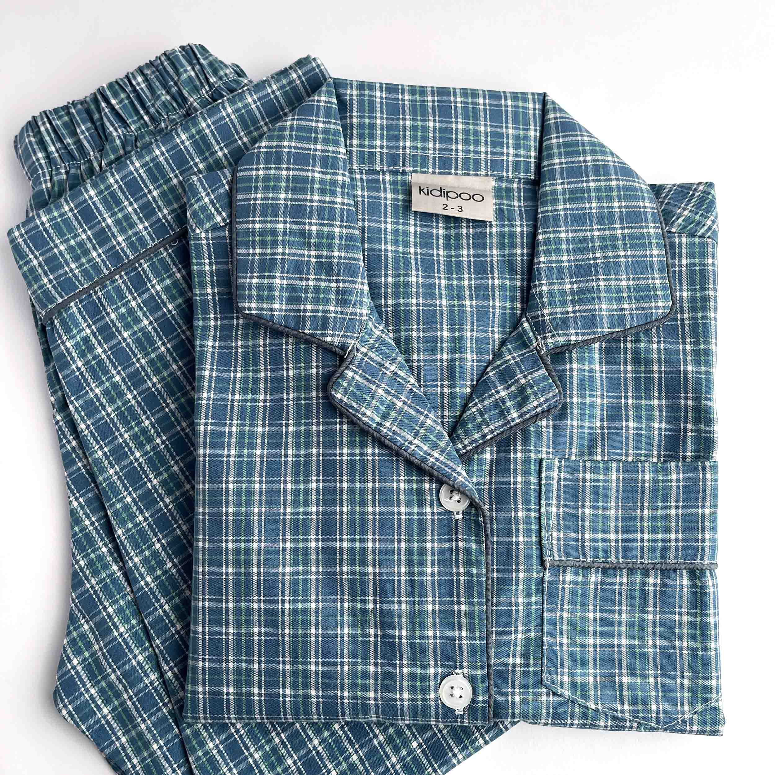 Infinity Blue Checks Night Suit