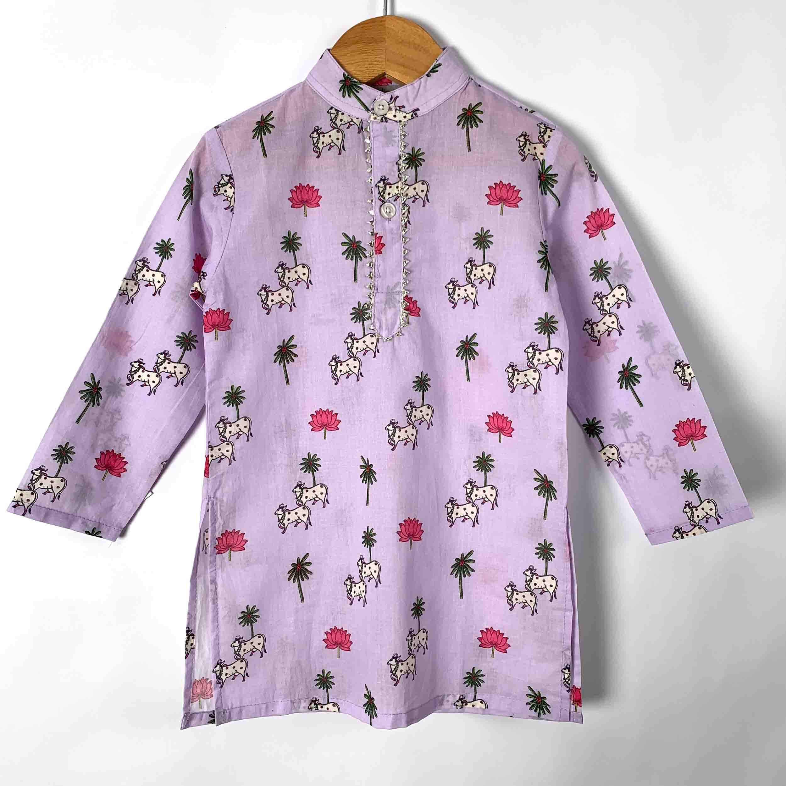Purple Pichwai Kurta Pajama