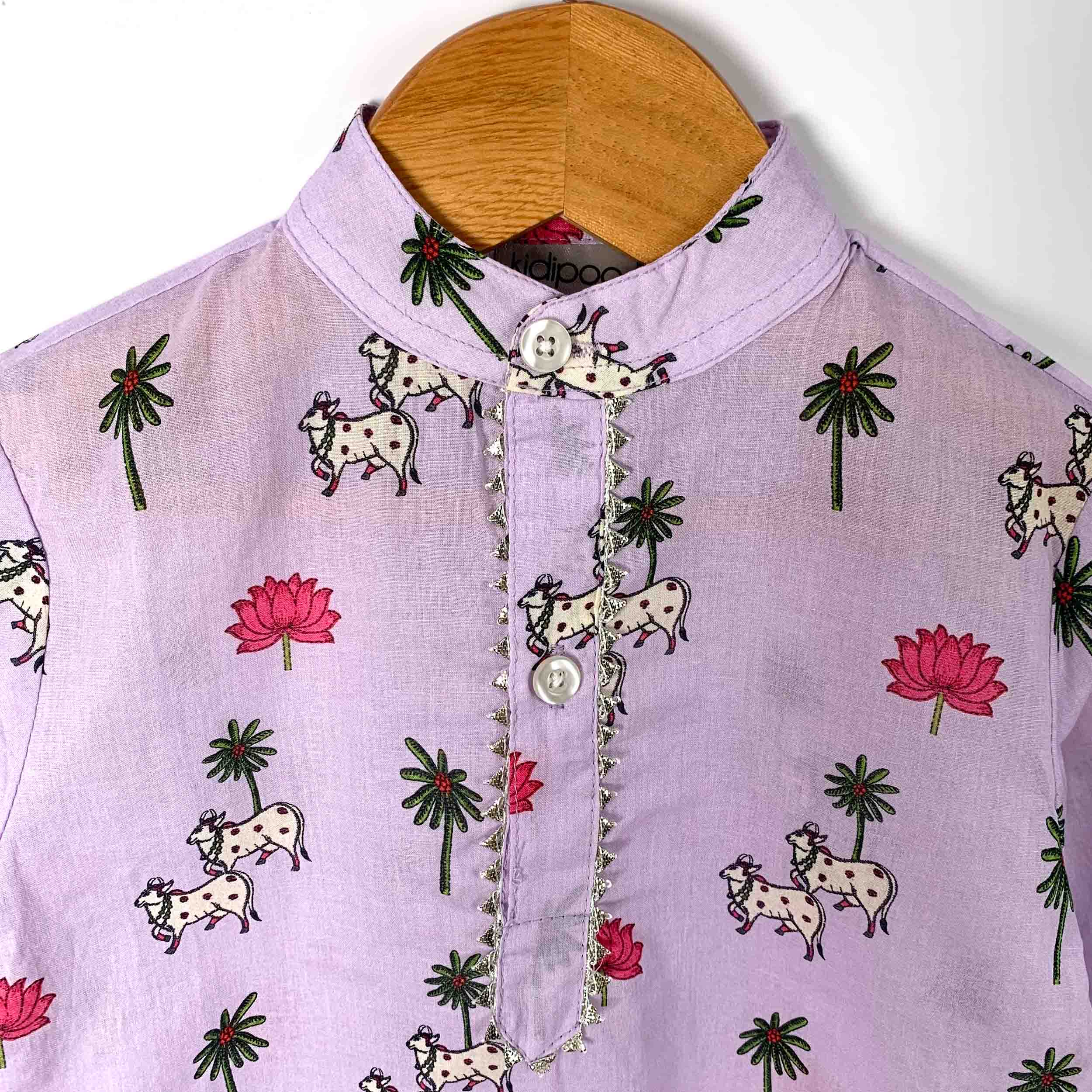 Purple Pichwai Kurta Pajama