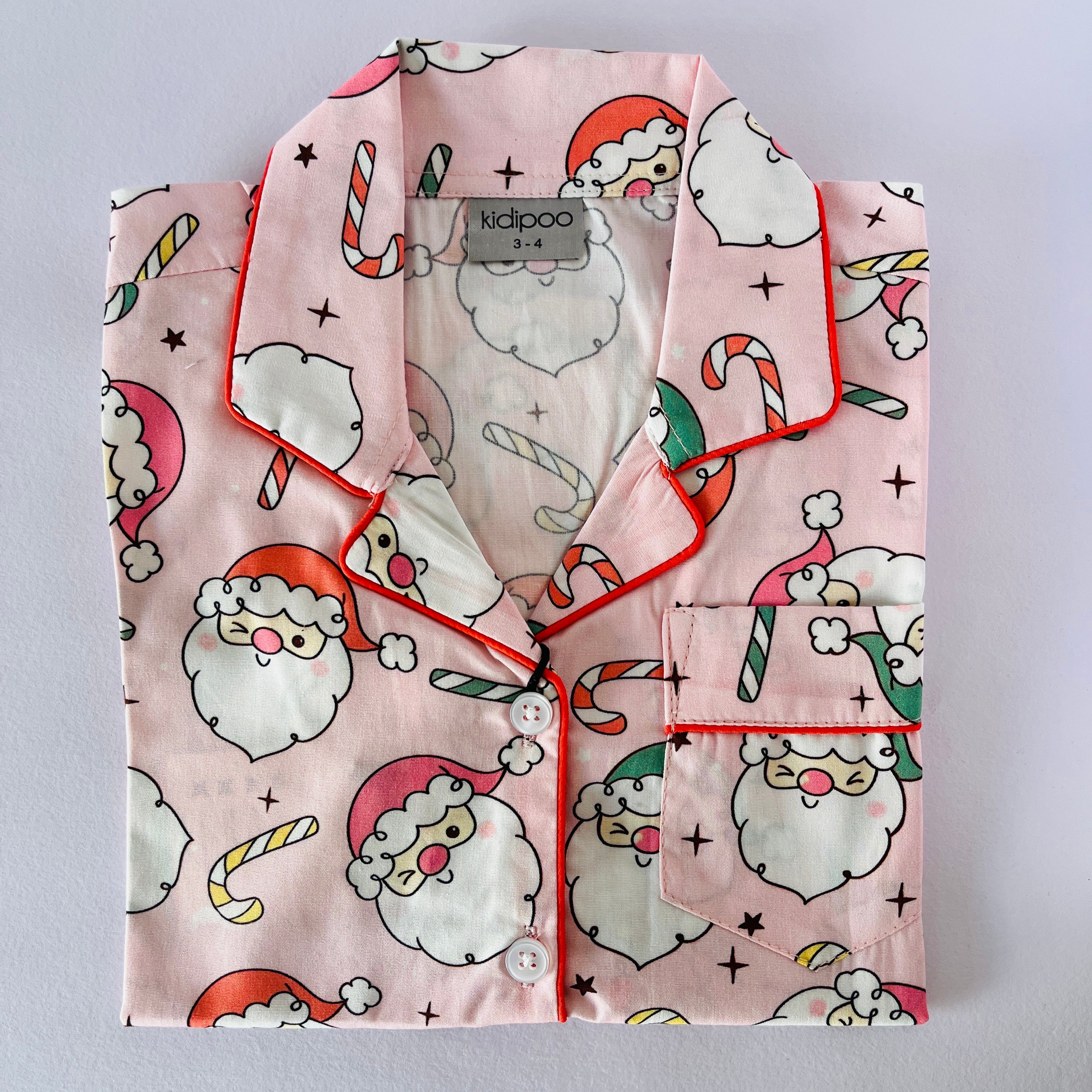 Pink Winking Santa Night Suit