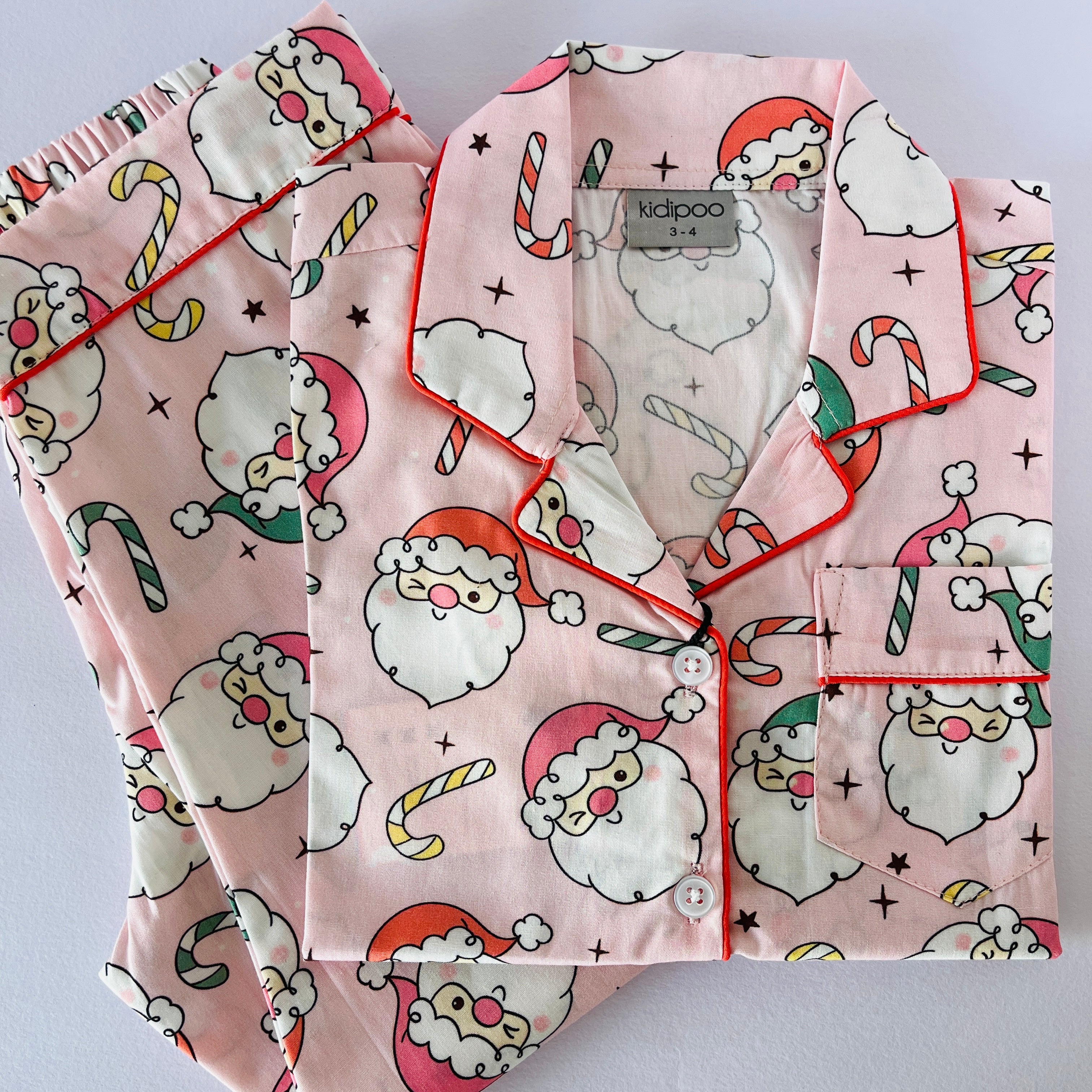 Pink Winking Santa Night Suit
