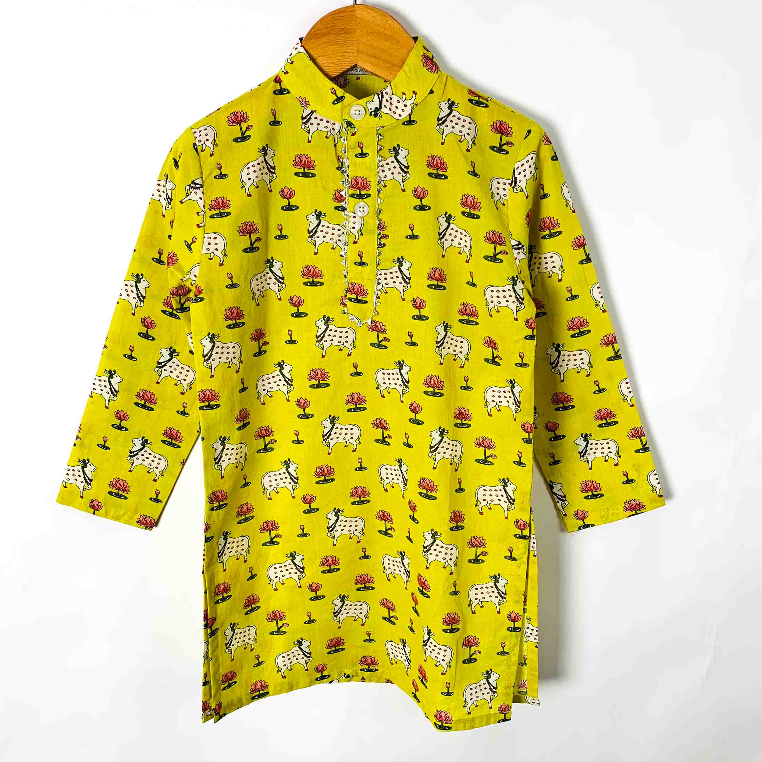 Green Pichwai Kurta Pajama