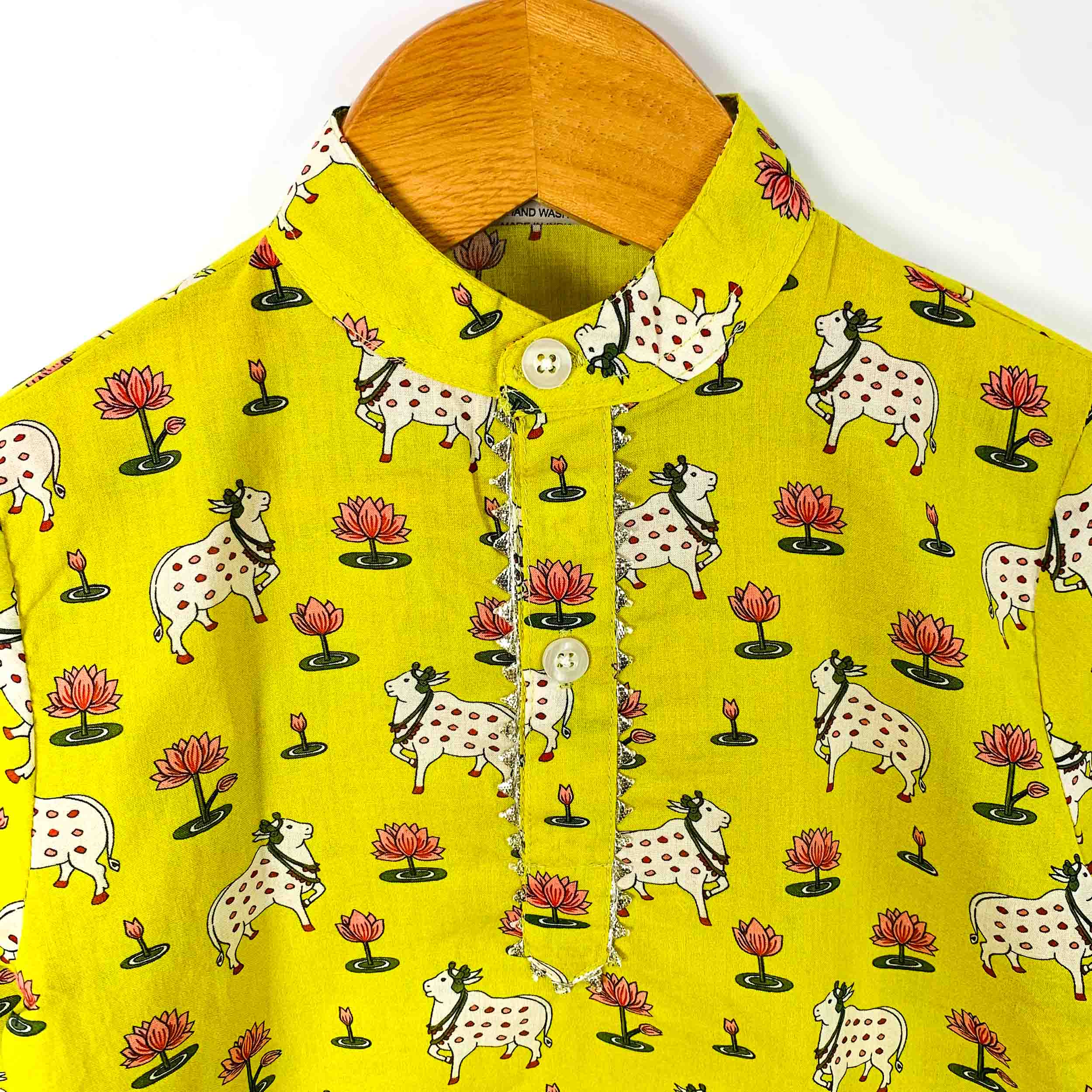 Green Pichwai Kurta Pajama