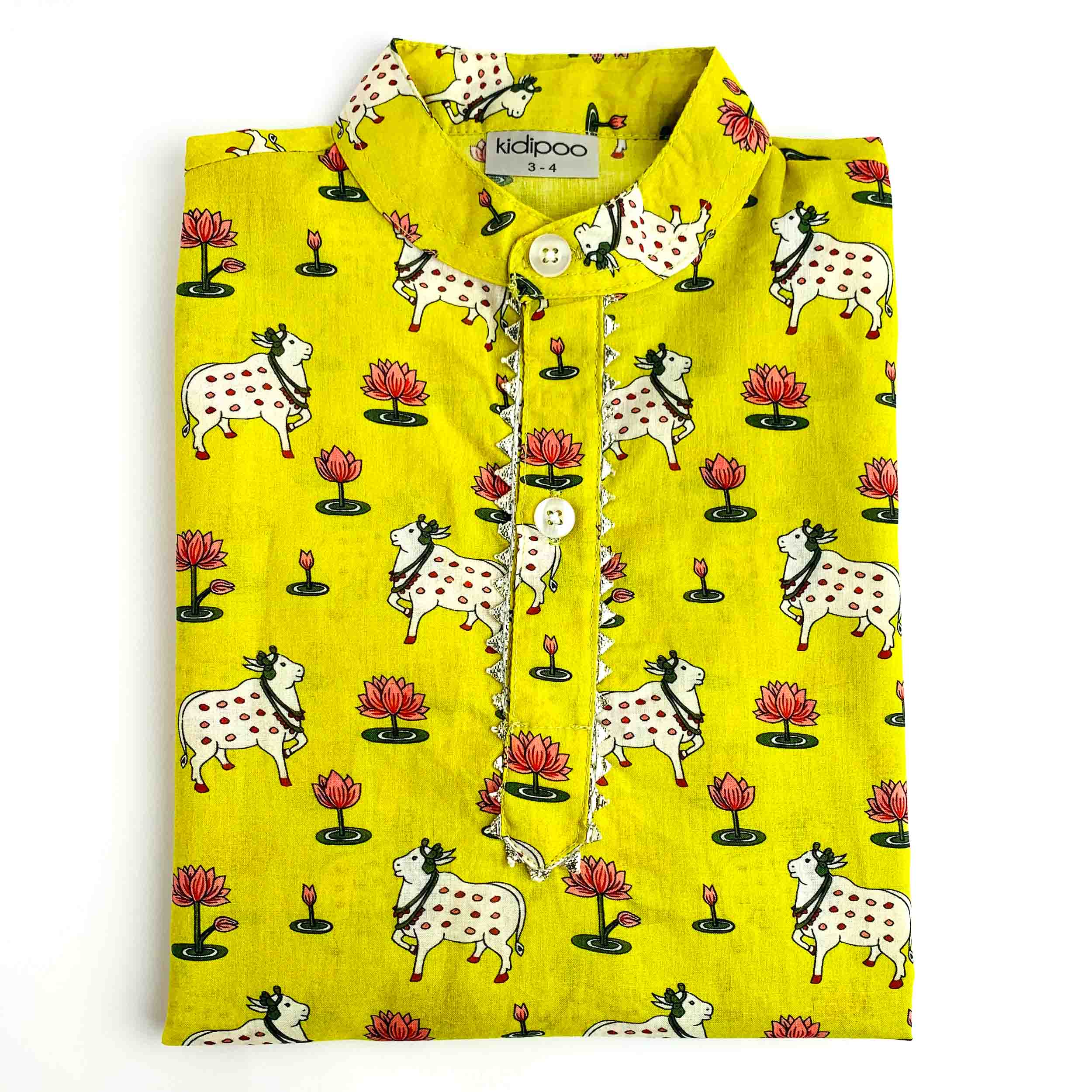 Green Pichwai Kurta Pajama