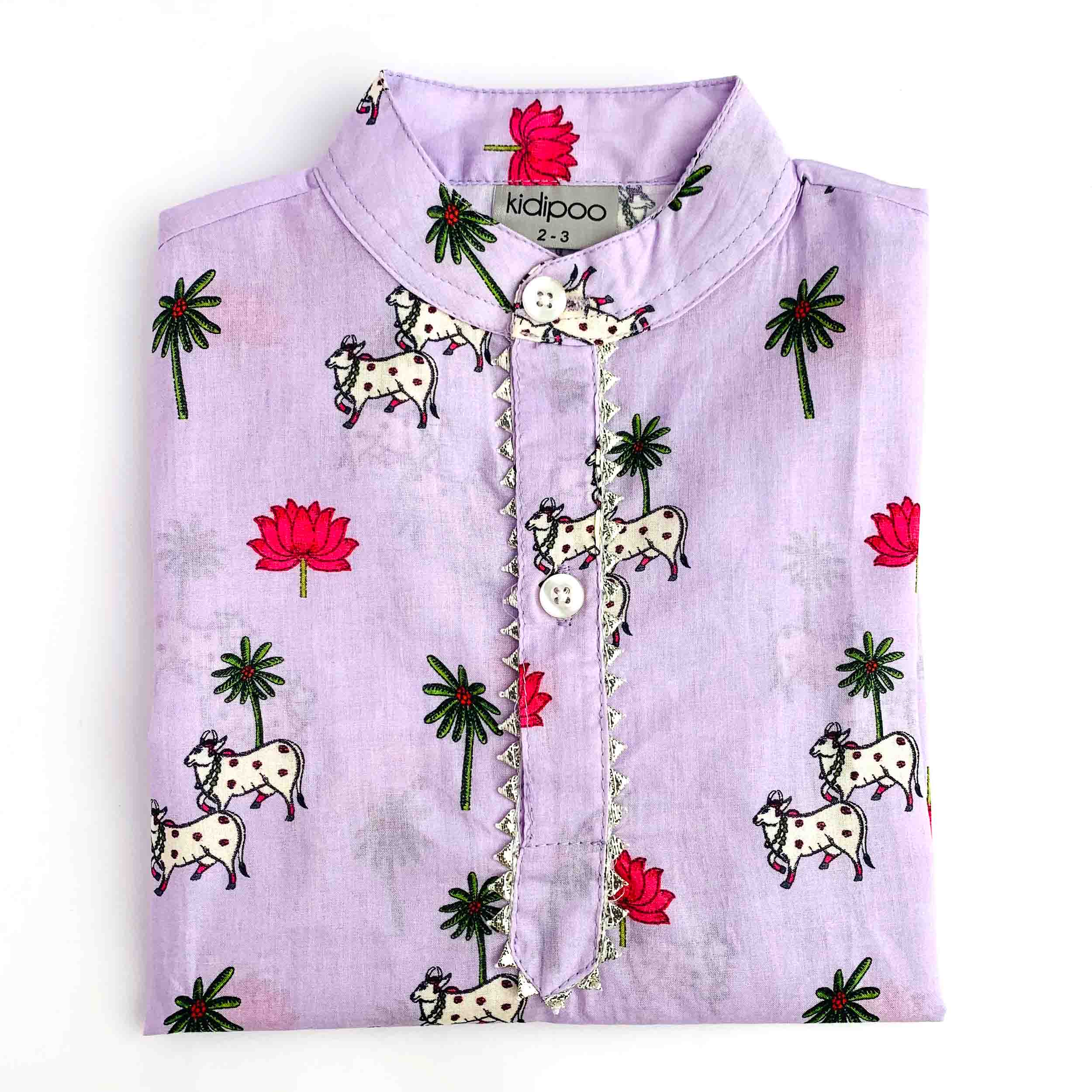 Purple Pichwai Kurta Pajama