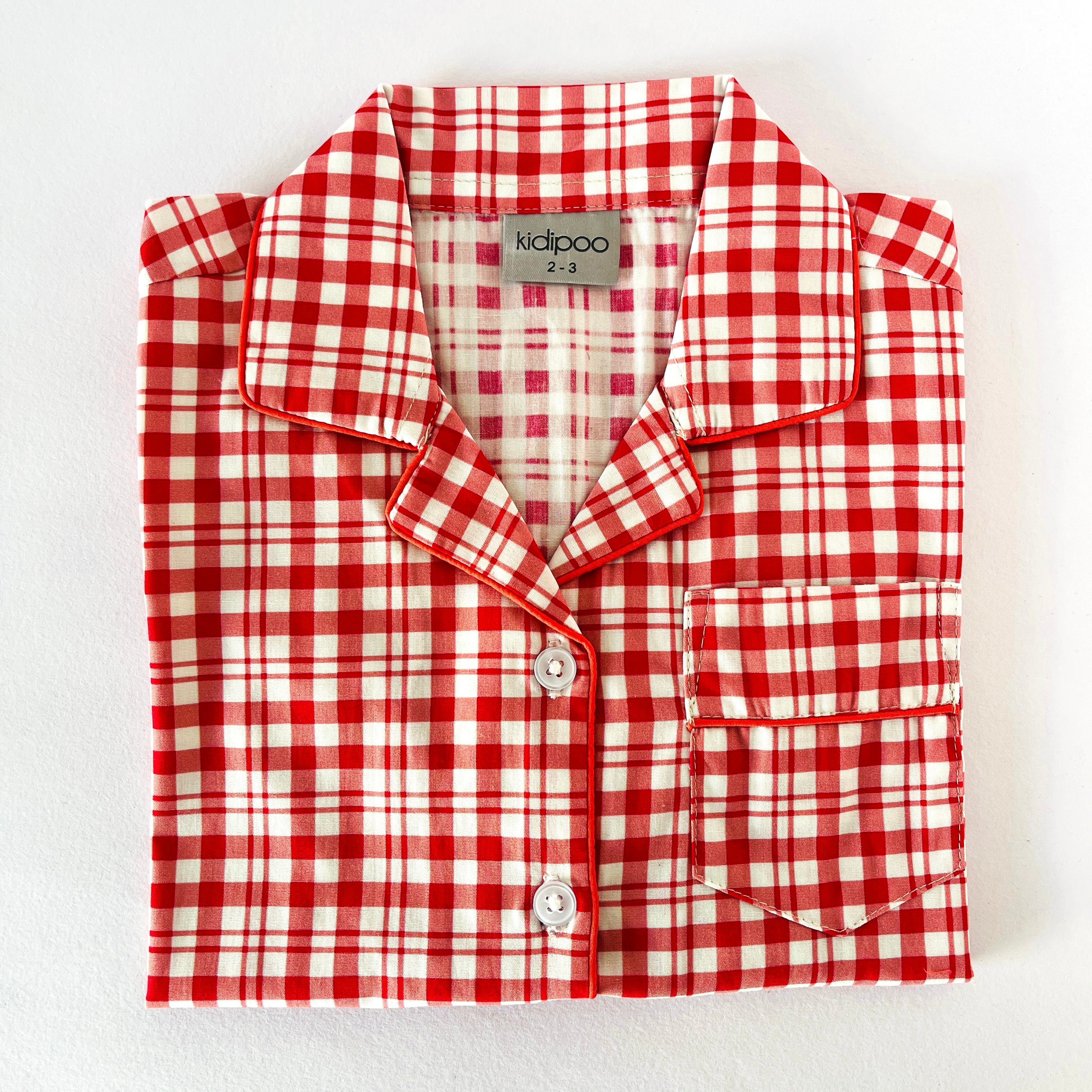 Red Checks Night Suit