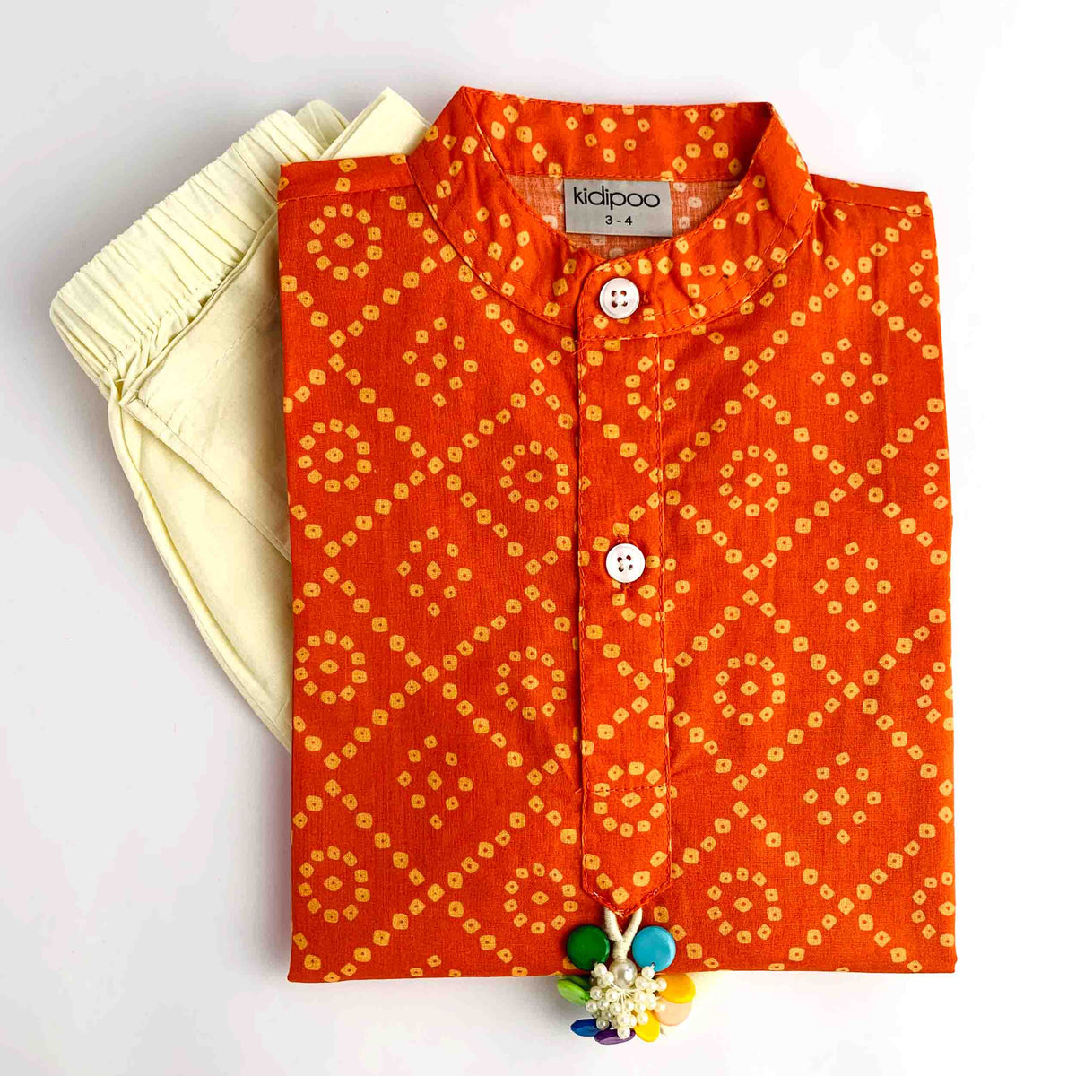 Orange Bandhani Kurta Pajama