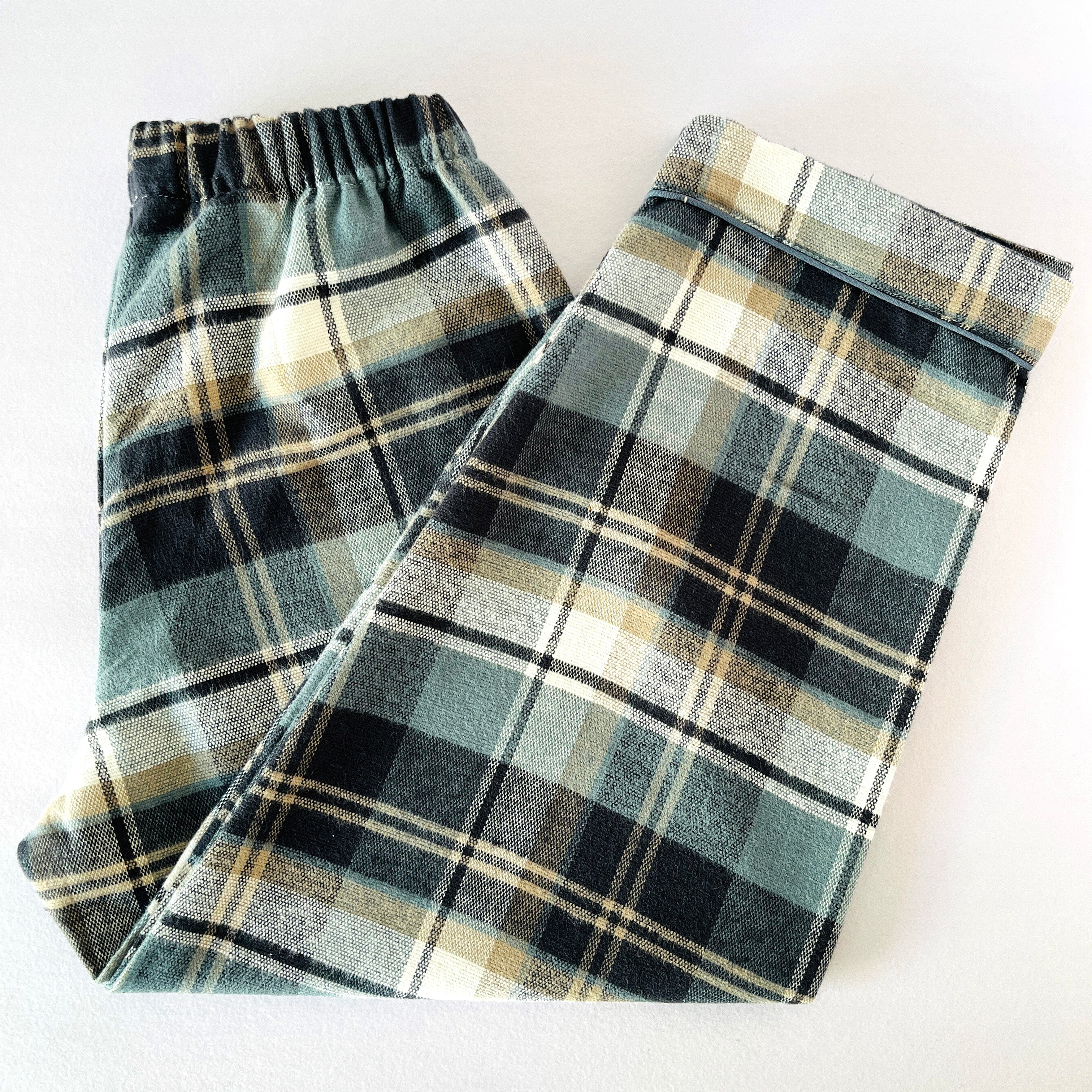 Teal Checks Flannel Night Suit