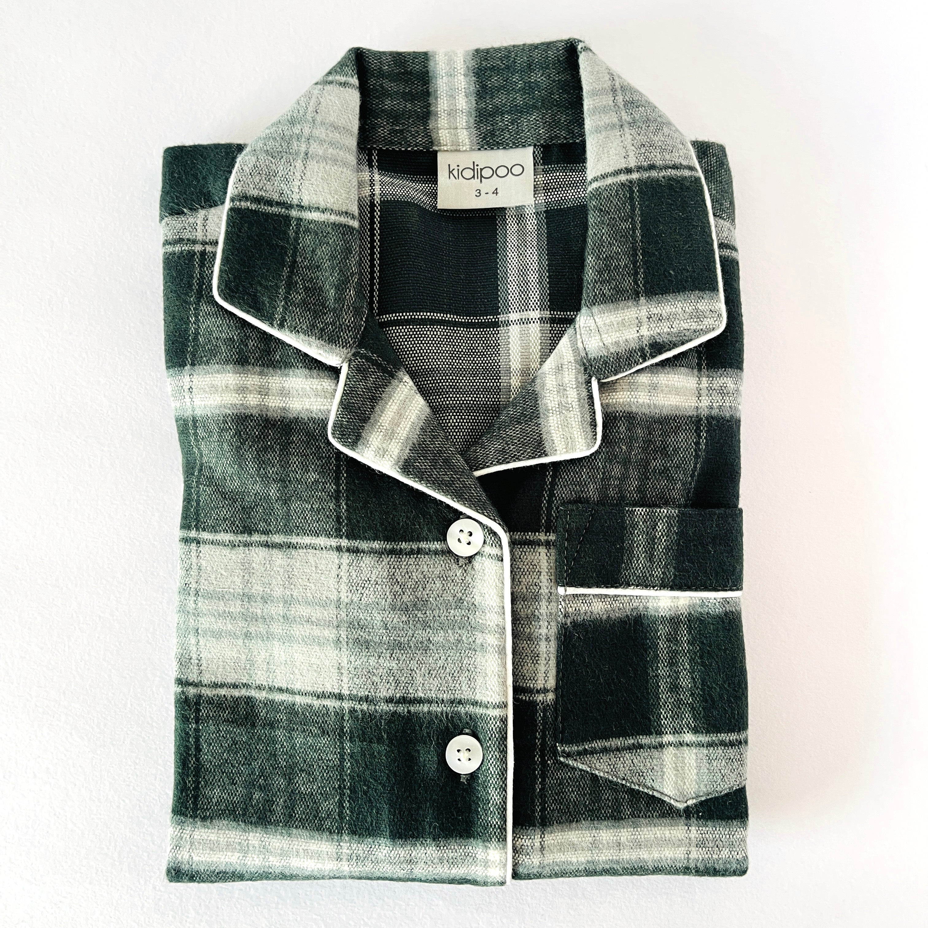 Emerald Checks Flannel Night Suit