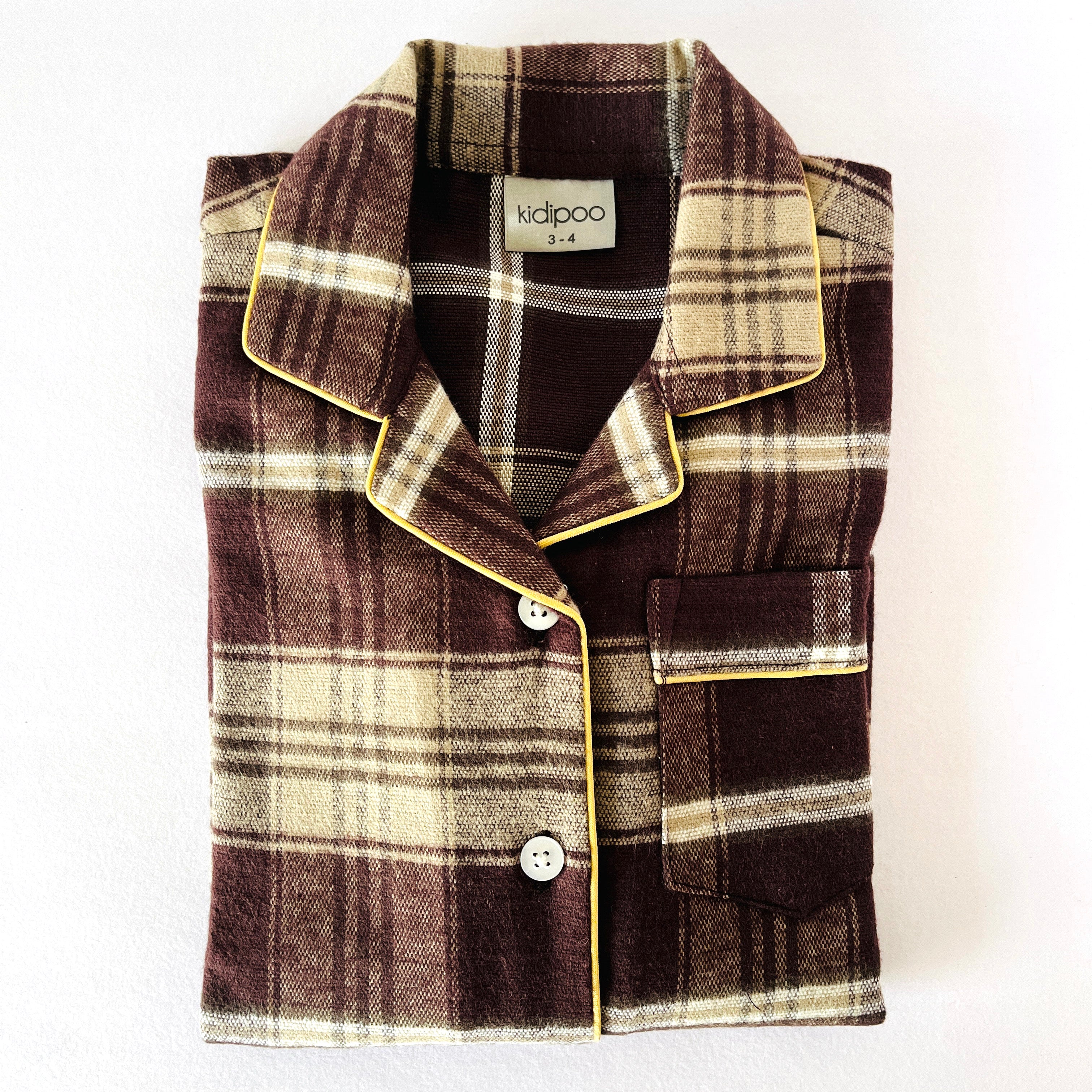Chocolate Checks Flannel Night Suit