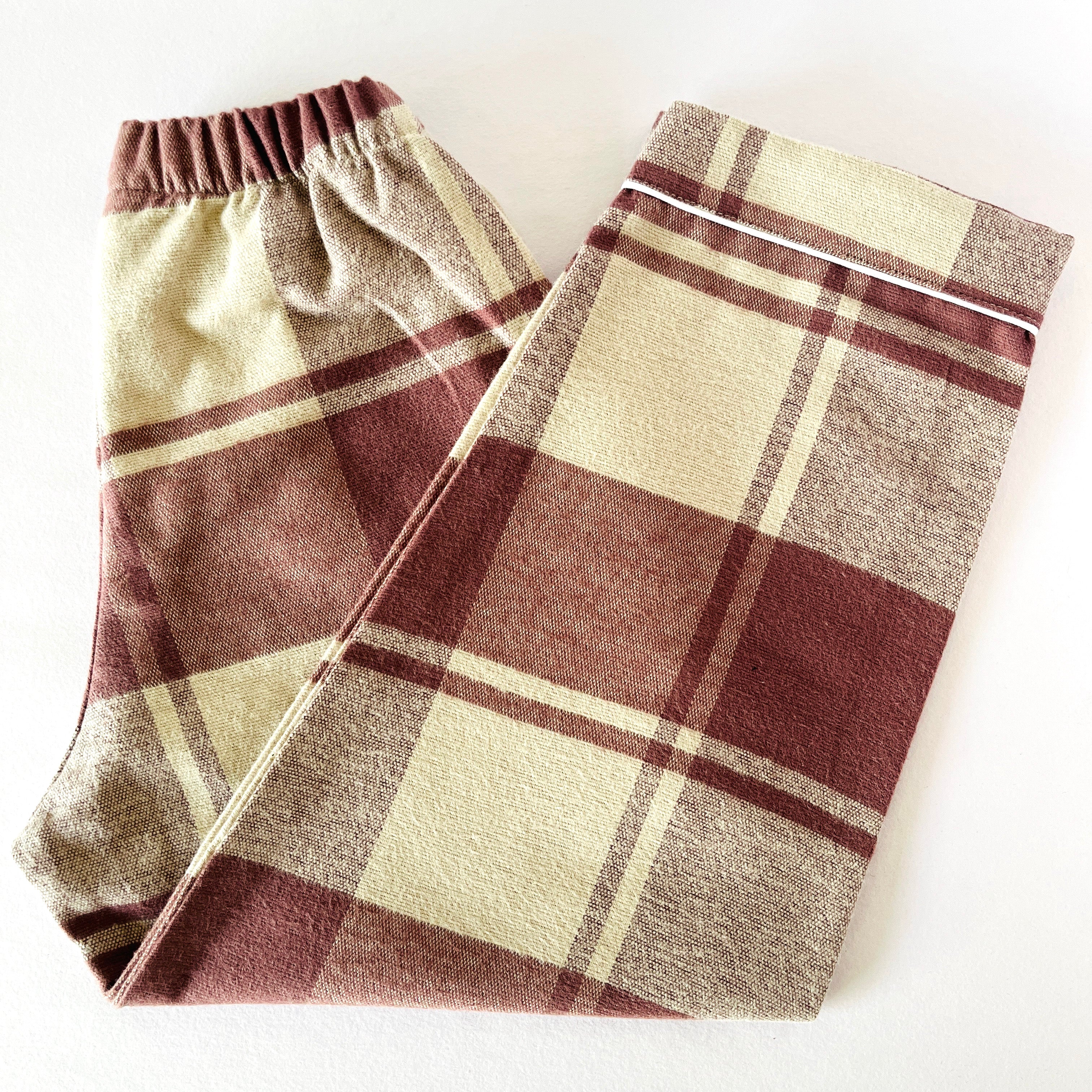 Pastel Pink Checks Flannel Night Suit