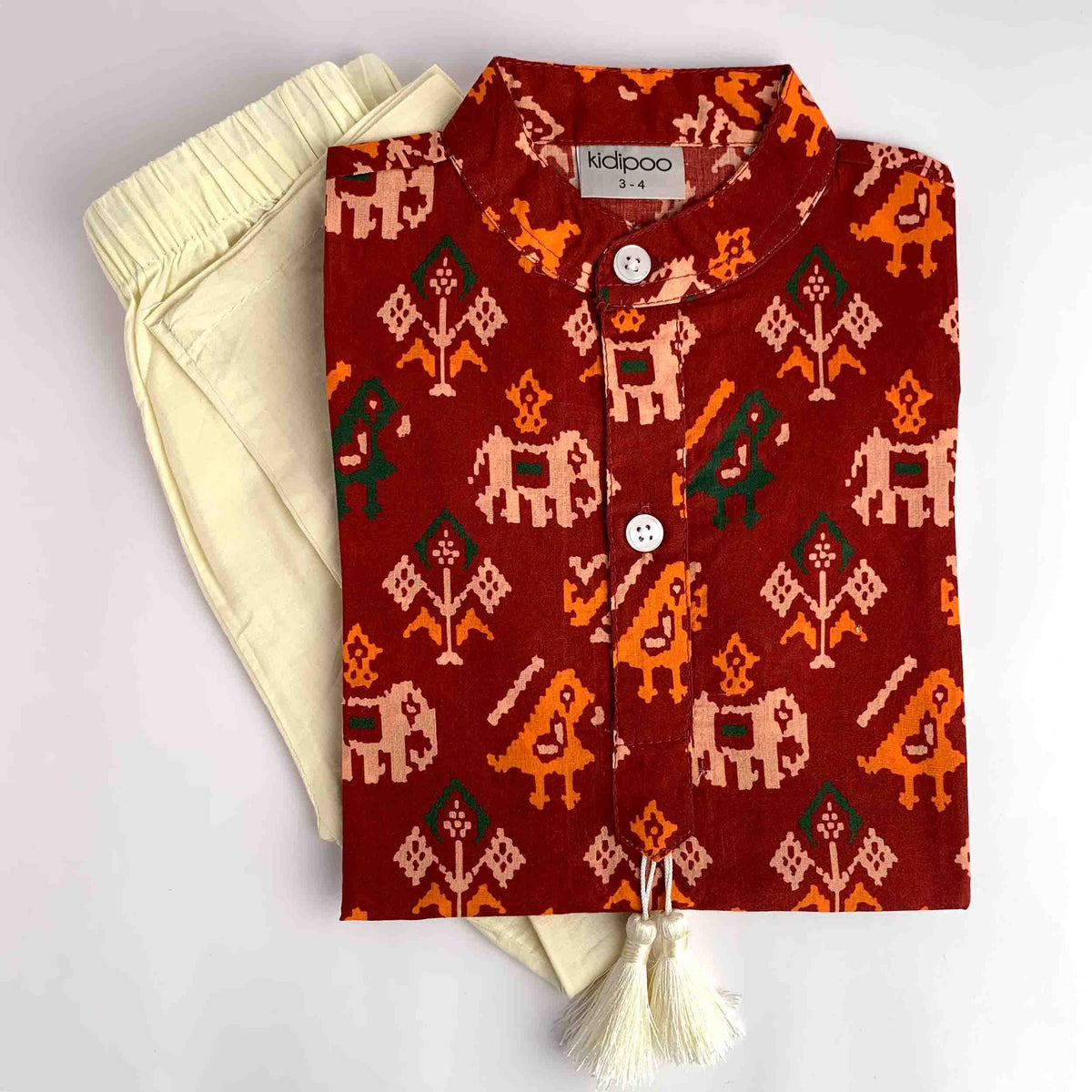 Red Patola Kurta Pajama