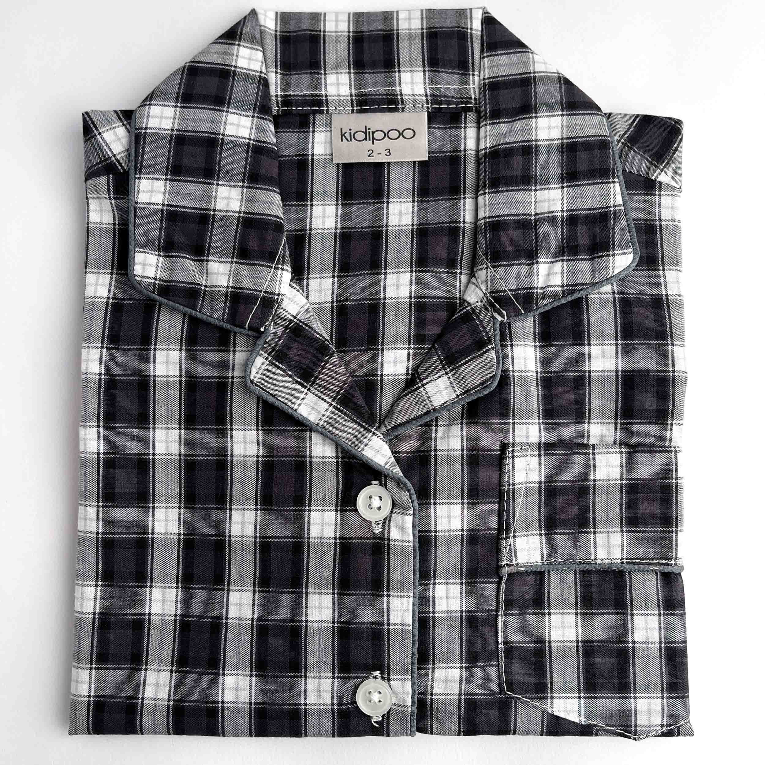 Infinity Black Checks Night Suit