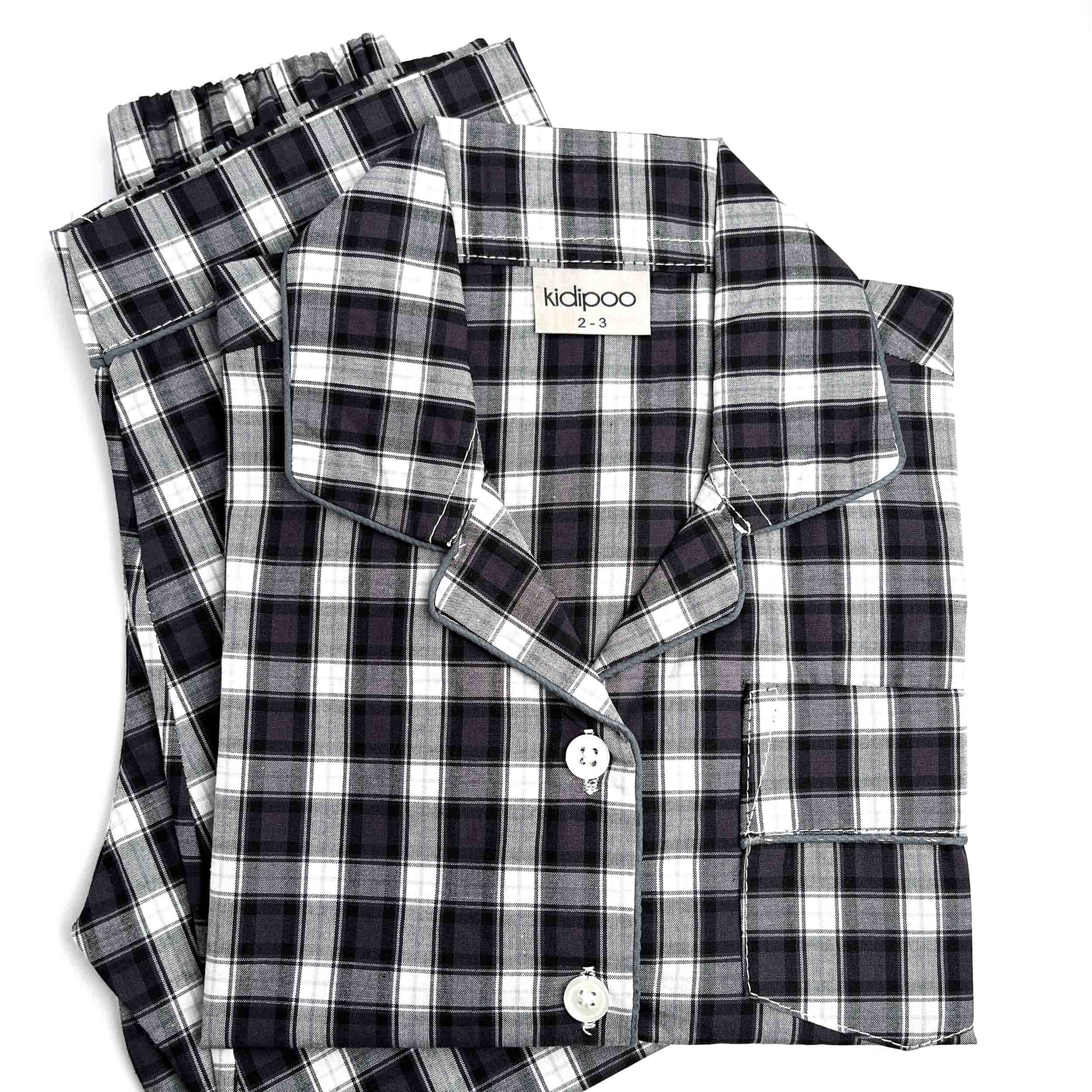 Infinity Black Checks Night Suit