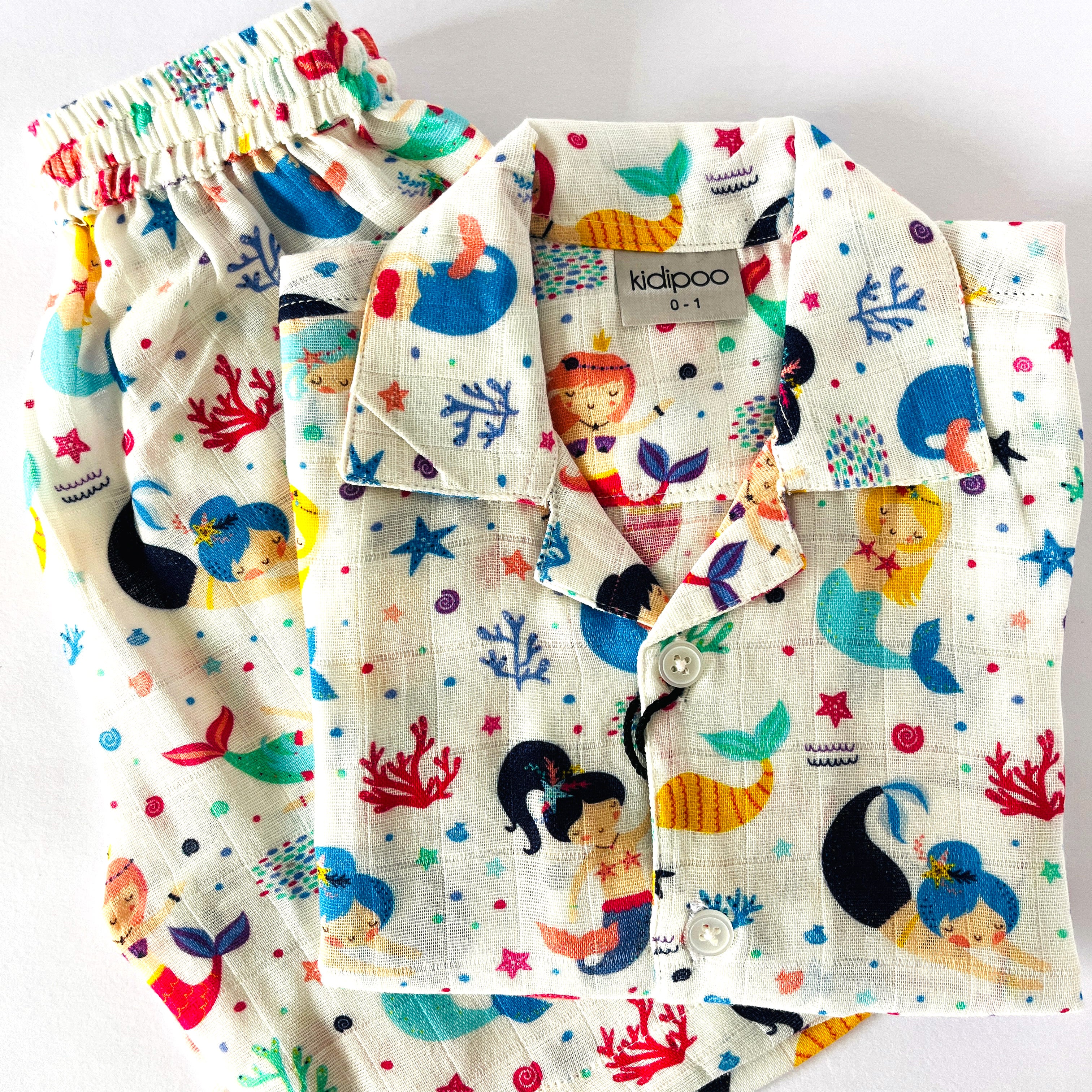 Fun Mermaid Muslin Coord Set