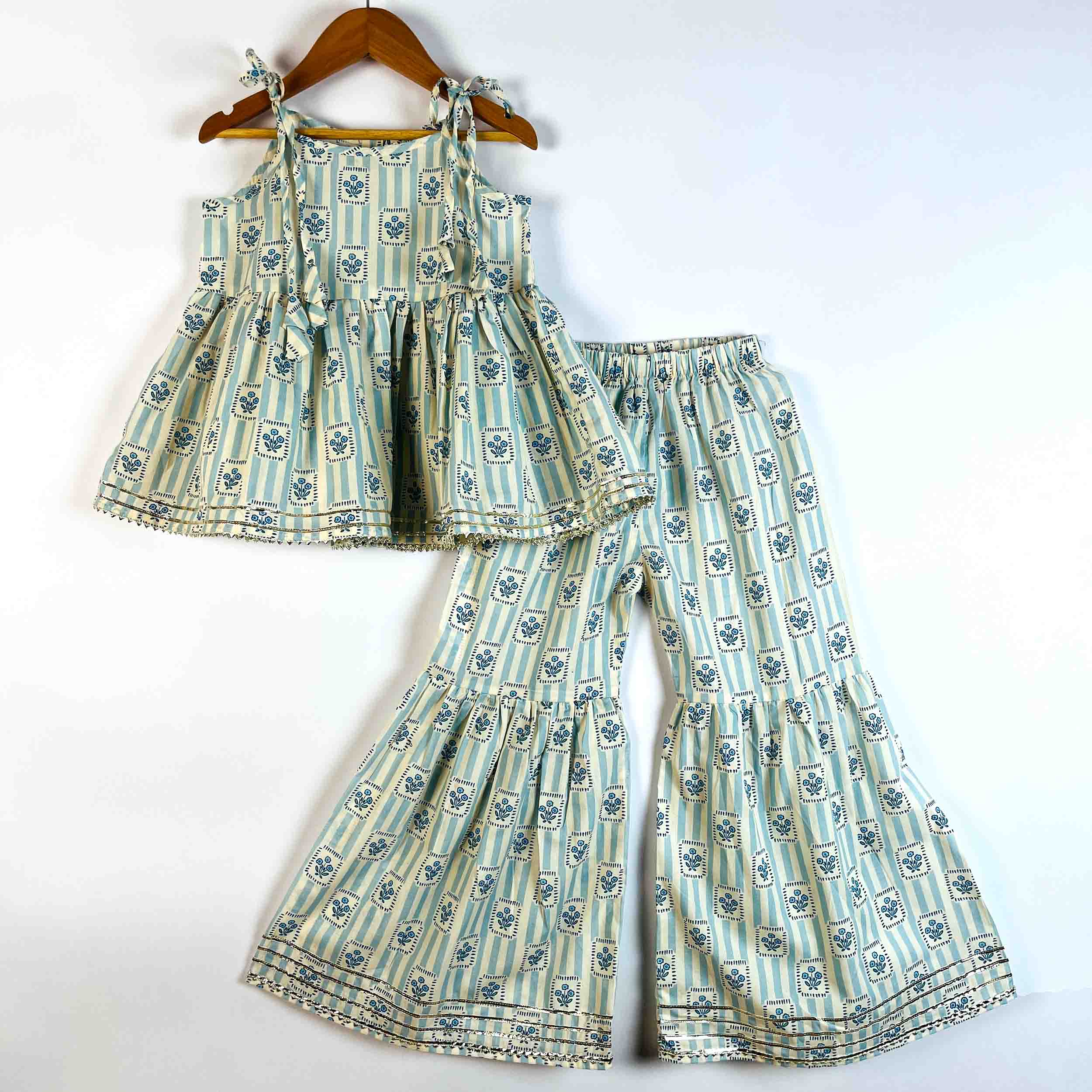 Blue Garden Sharara Set