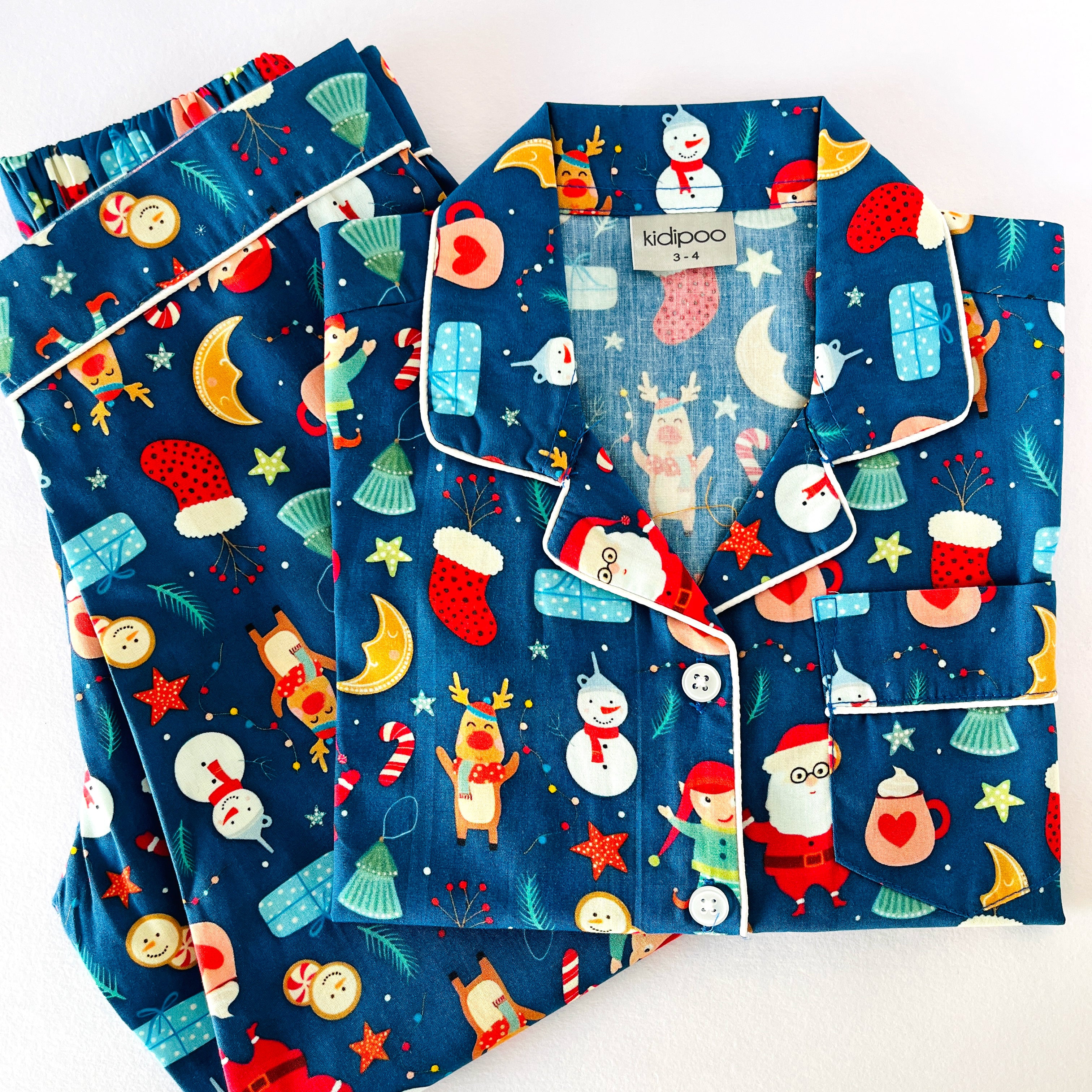 Dark Blue Jolly Christmas Night Suit