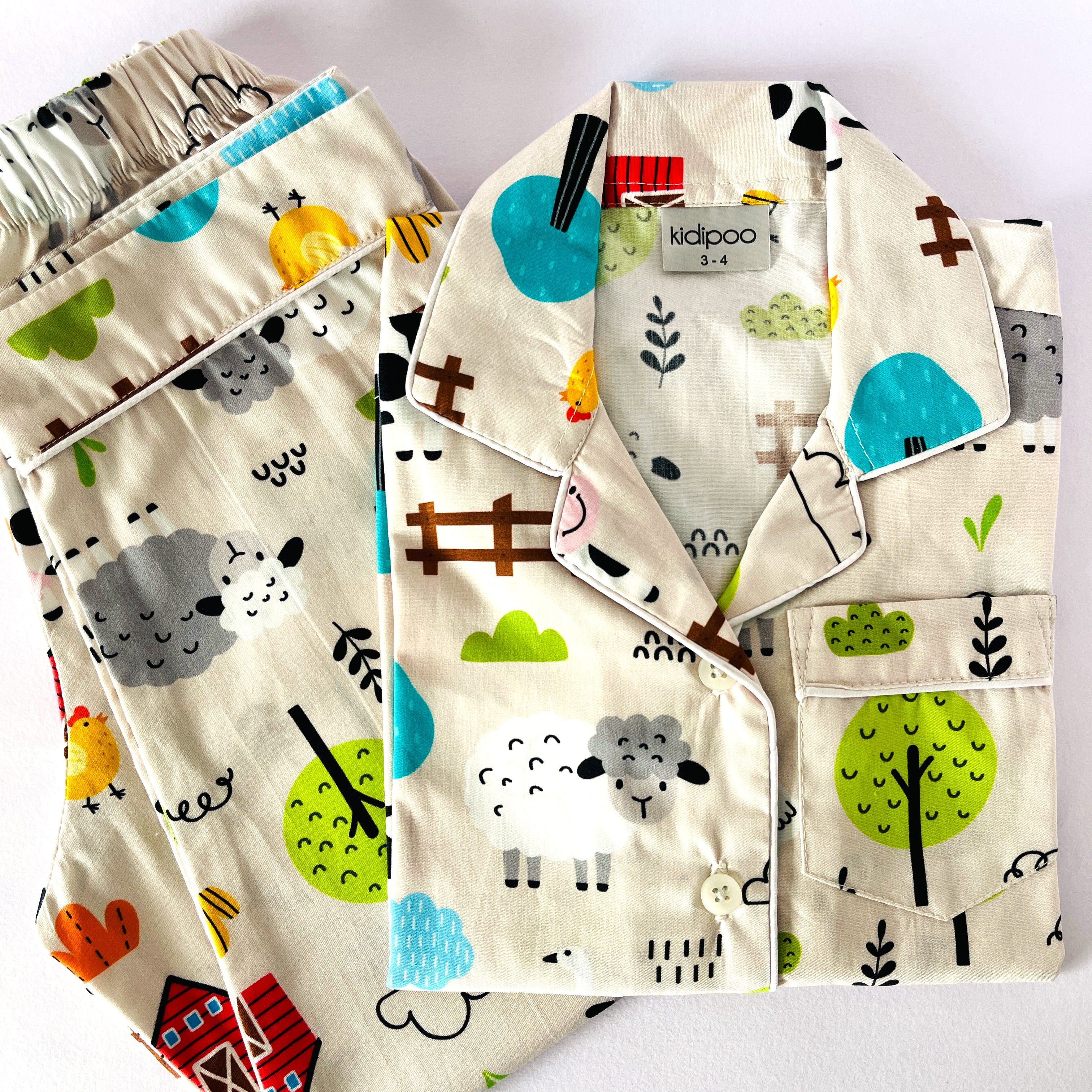 Cute Farm Animals Night Suit